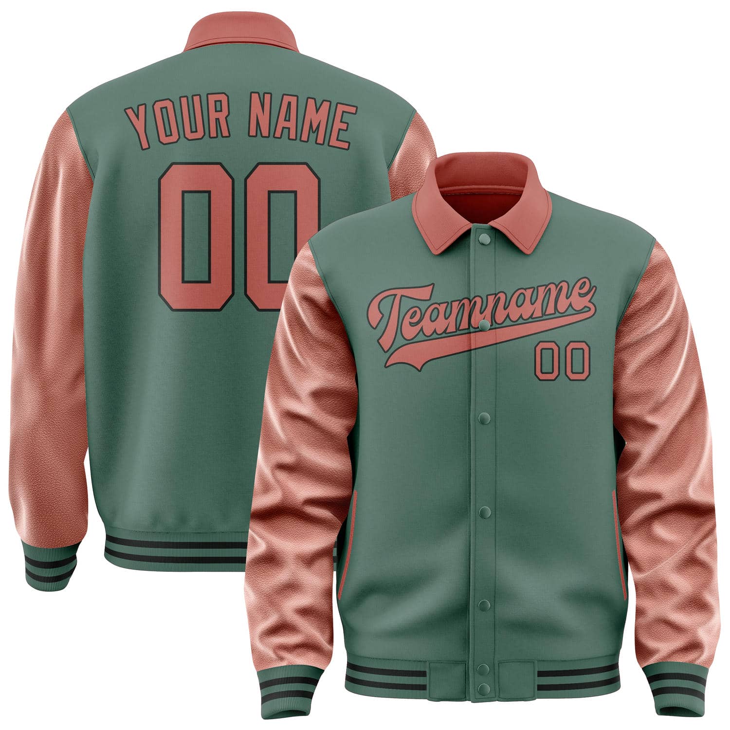 Maßgeschneidertes Blaugrün Kupferrose Jacke JA272729271717292917