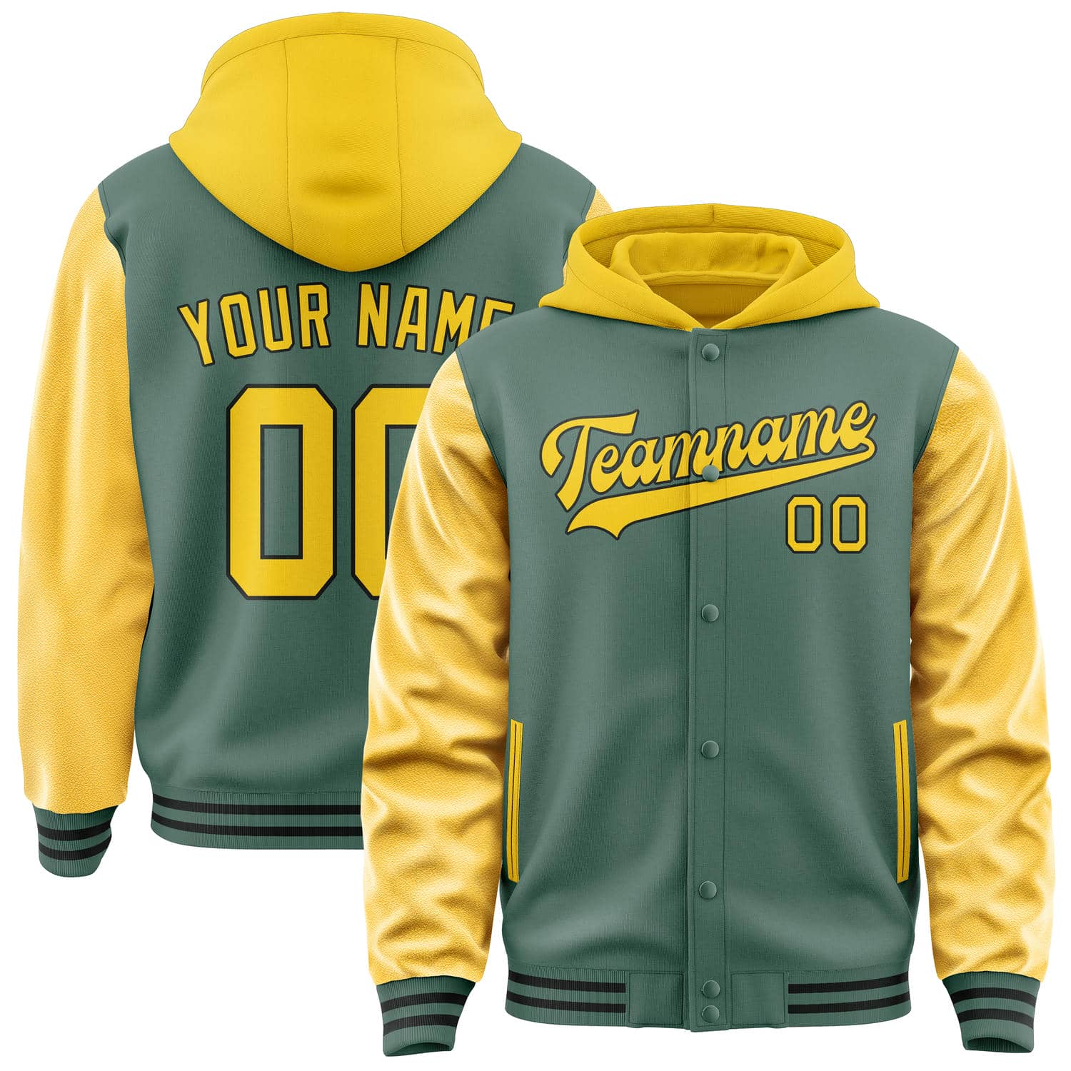 Maßgeschneidertes Blaugrün Gold Jacke