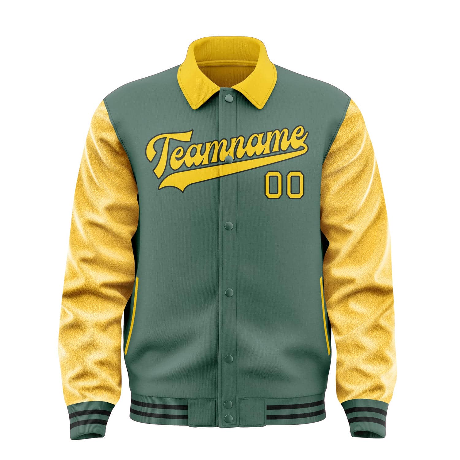 Maßgeschneidertes Blaugrün Gold Jacke