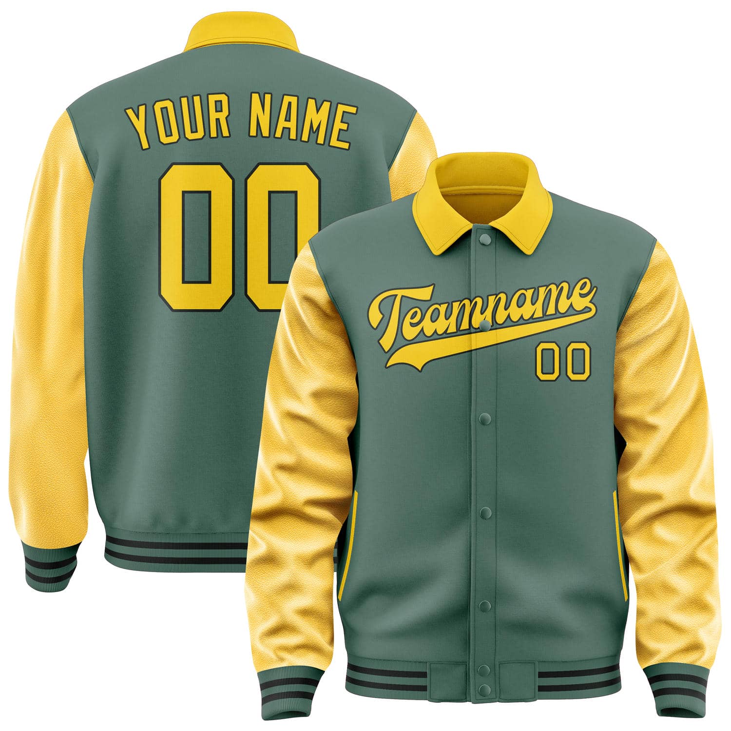 Maßgeschneidertes Blaugrün Gold Jacke JA272730271717303017