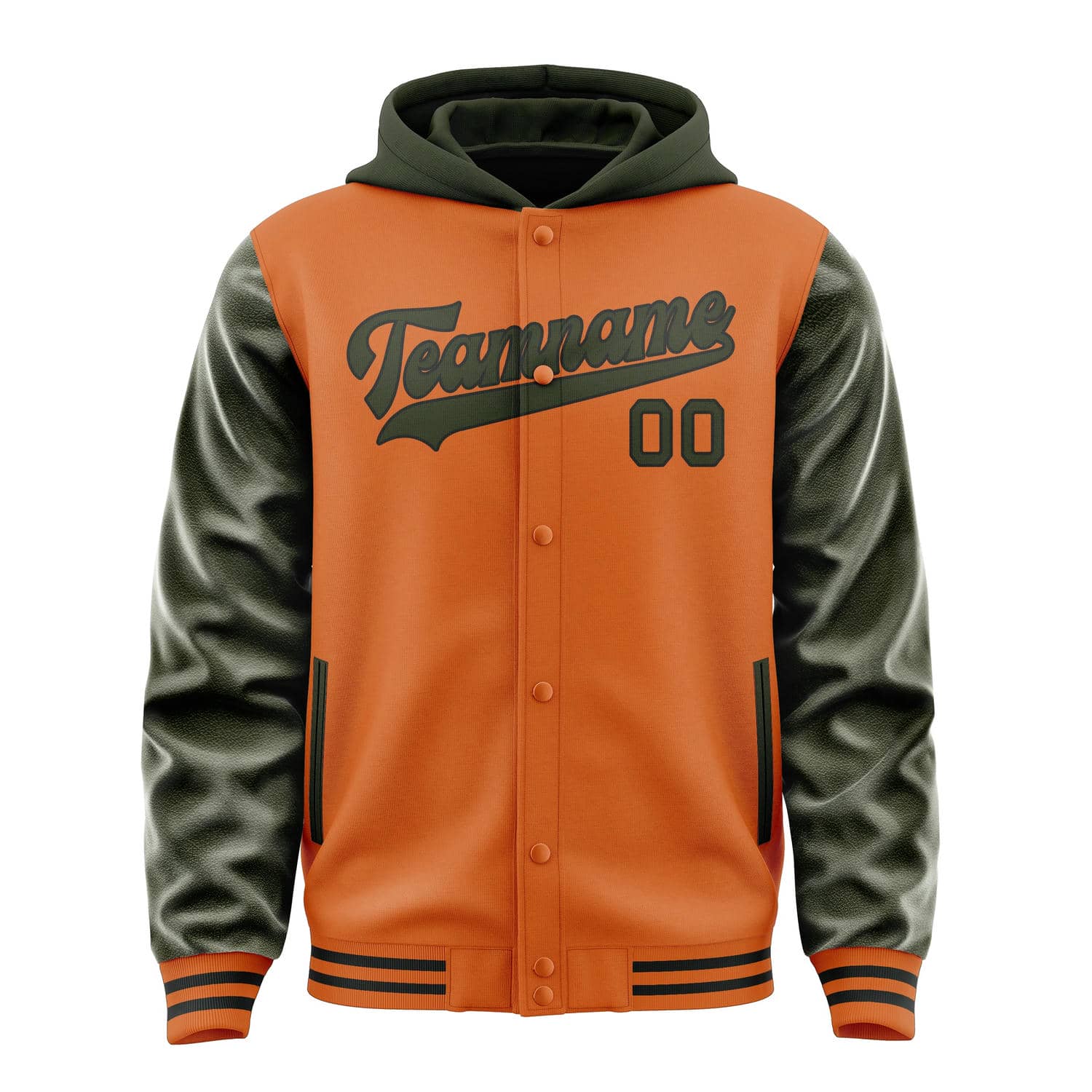 Maßgeschneidertes Orange Dunkles Oliv Jacke
