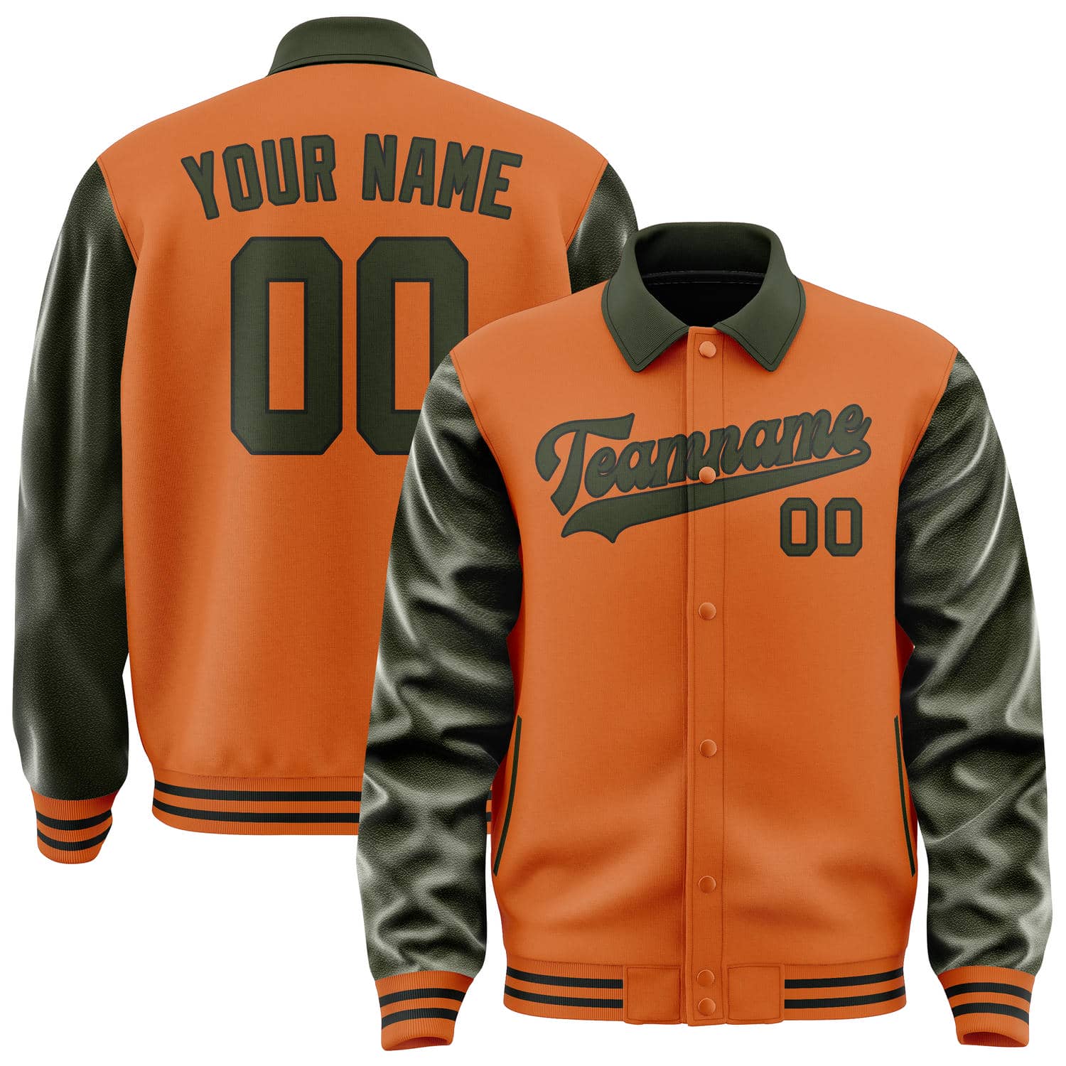 Maßgeschneidertes Orange Dunkles Oliv Jacke JA282802281717020217