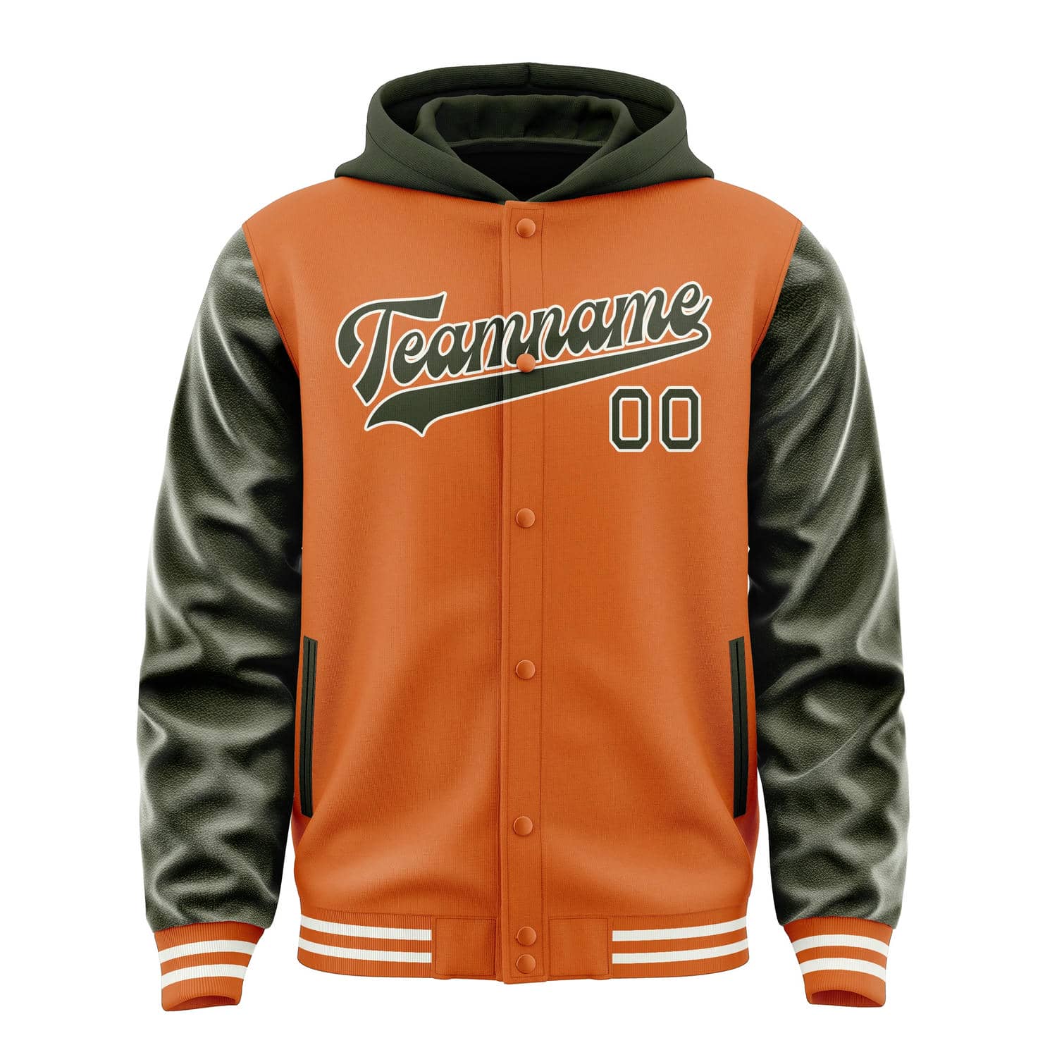 Maßgeschneidertes Orange Dunkles Oliv Jacke