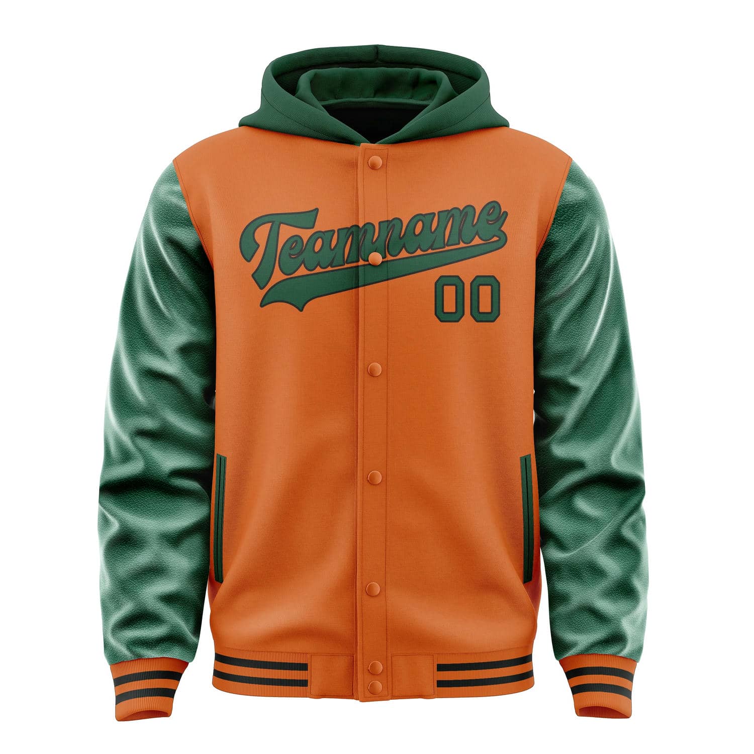 Maßgeschneidertes Orange Moosgrün Jacke