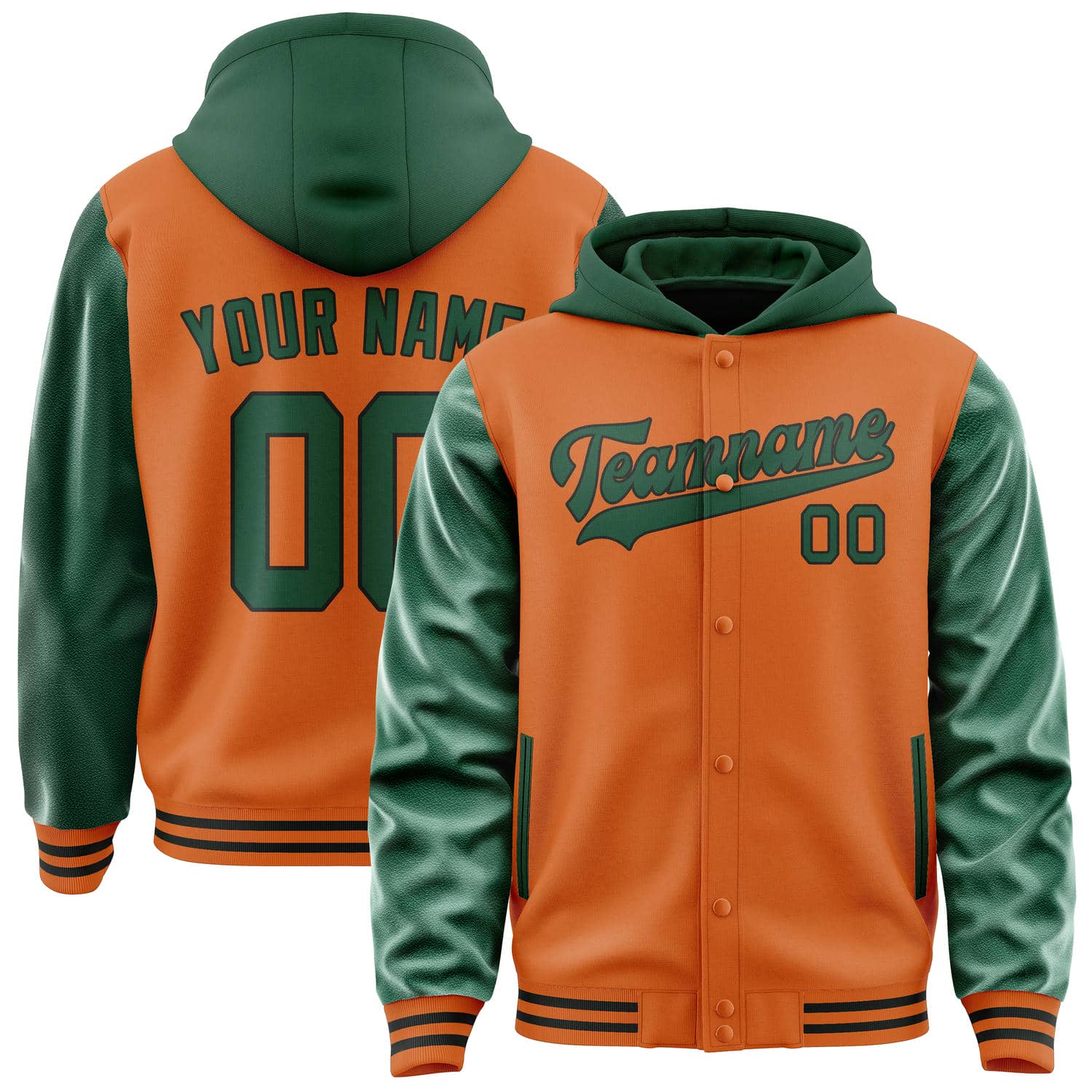 Maßgeschneidertes Orange Moosgrün Jacke