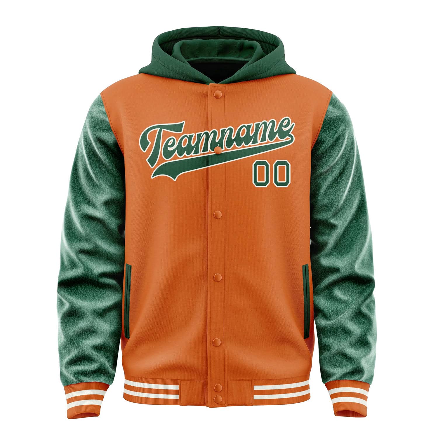 Maßgeschneidertes Orange Moosgrün Jacke