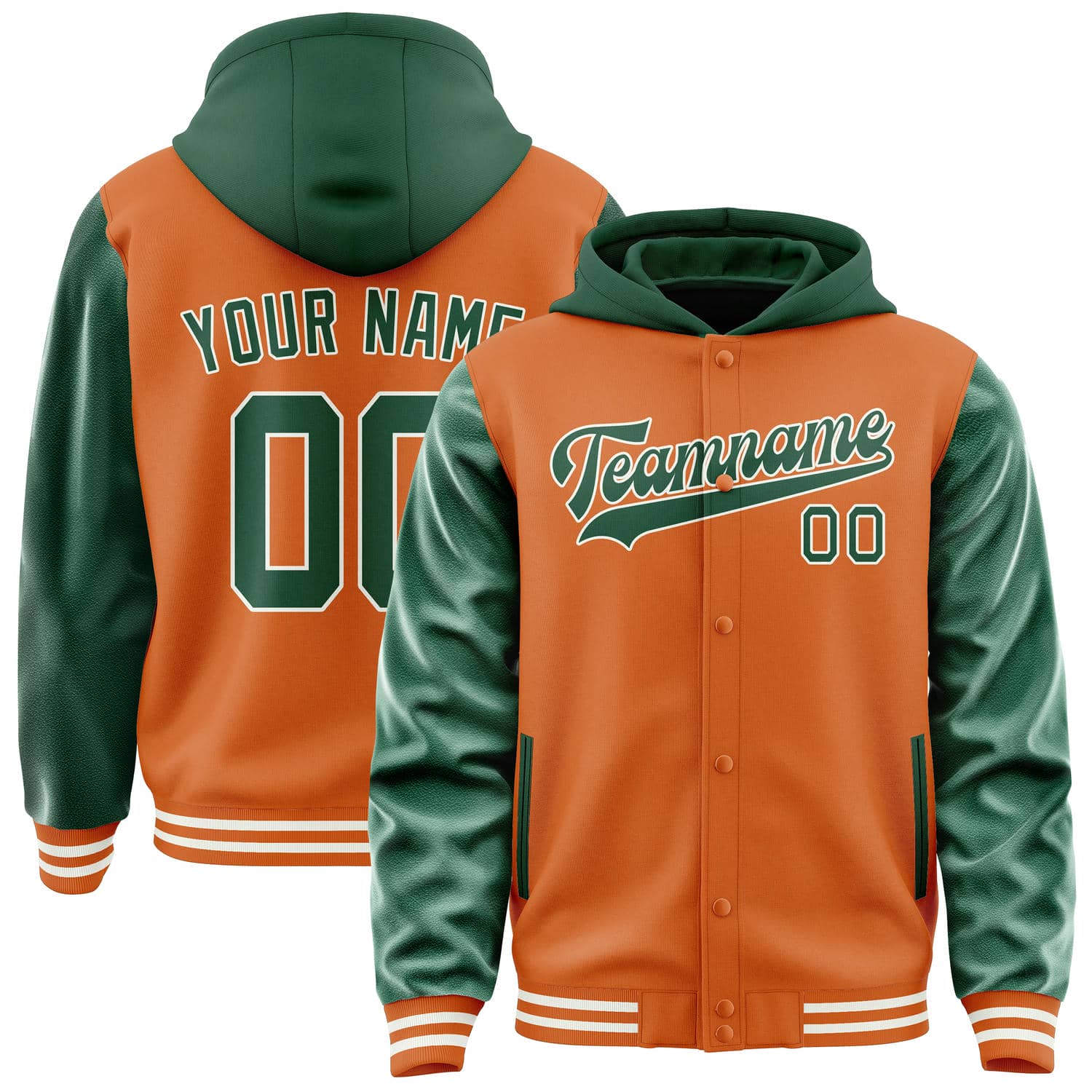 Maßgeschneidertes Orange Moosgrün Jacke