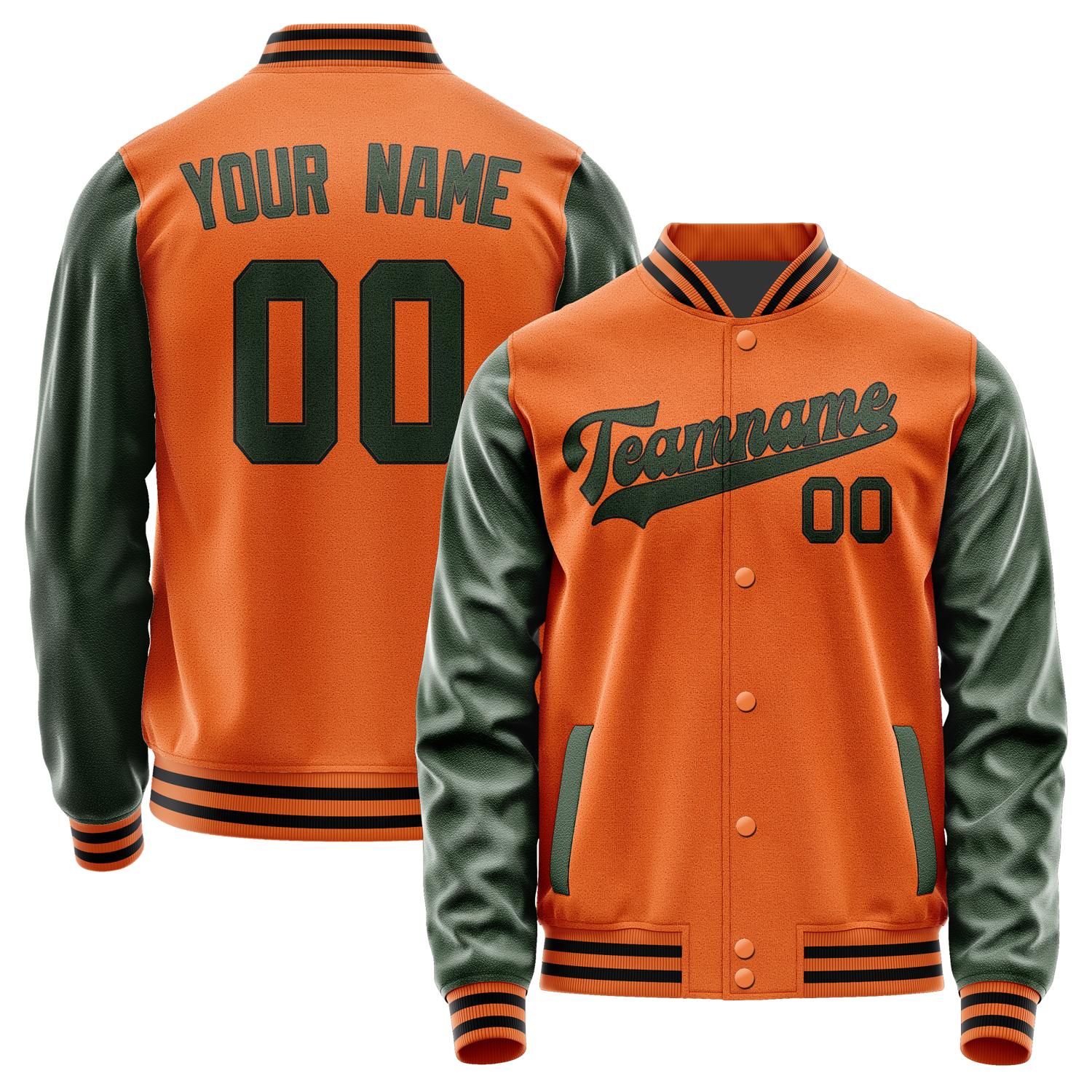 Maßgeschneidertes Orange Tannengrün Jacke JA2828062817B31706