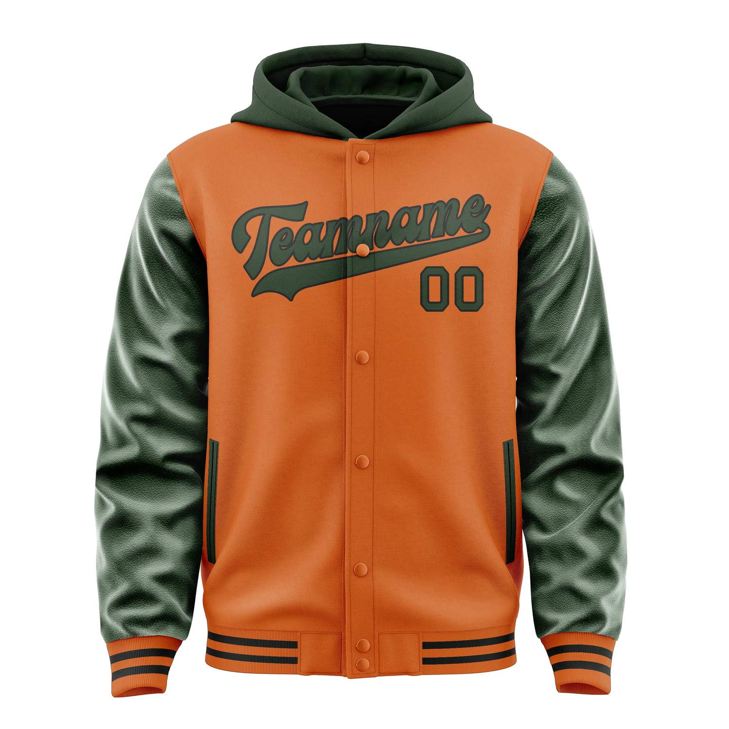 Maßgeschneidertes Orange Tannengrün Jacke