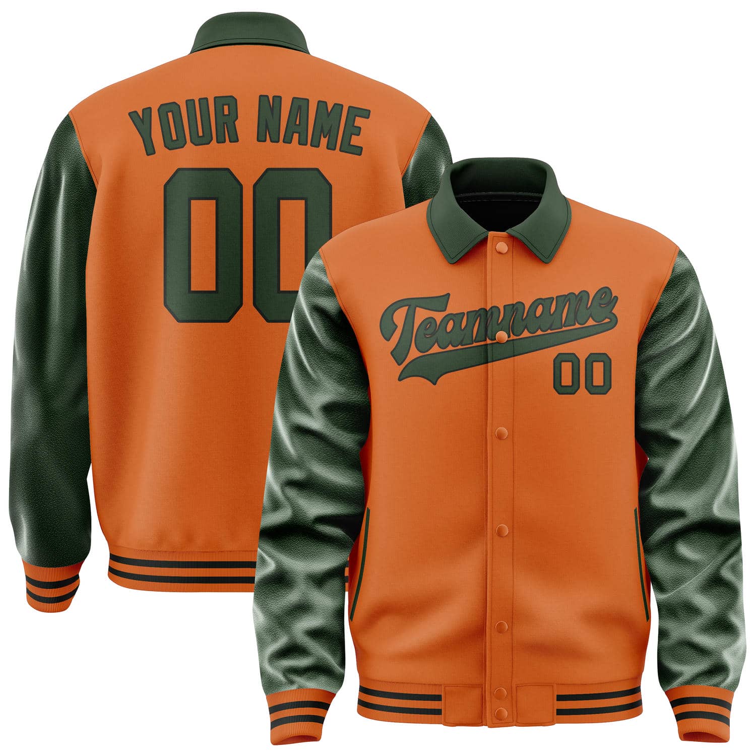 Maßgeschneidertes Orange Tannengrün Jacke JA282806281717060617