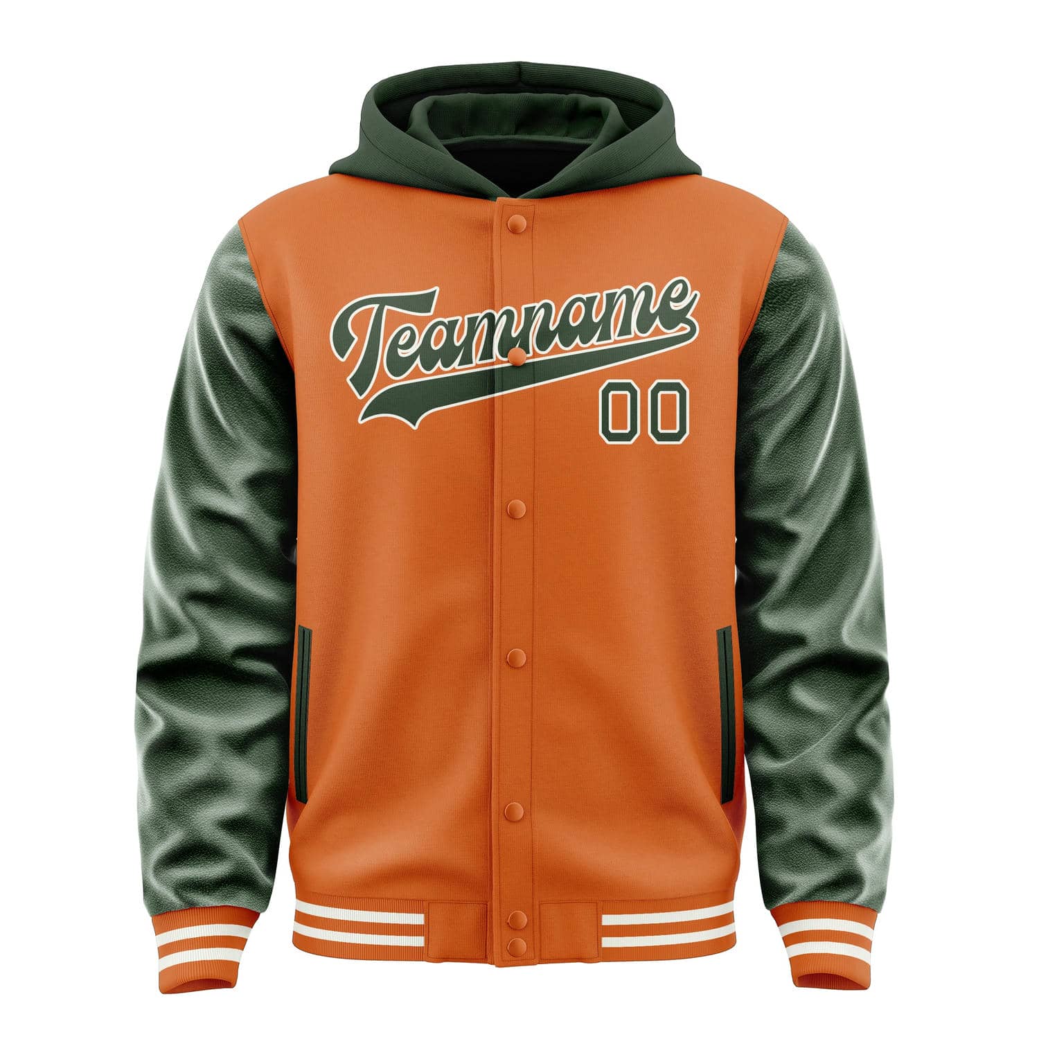 Maßgeschneidertes Orange Tannengrün Jacke