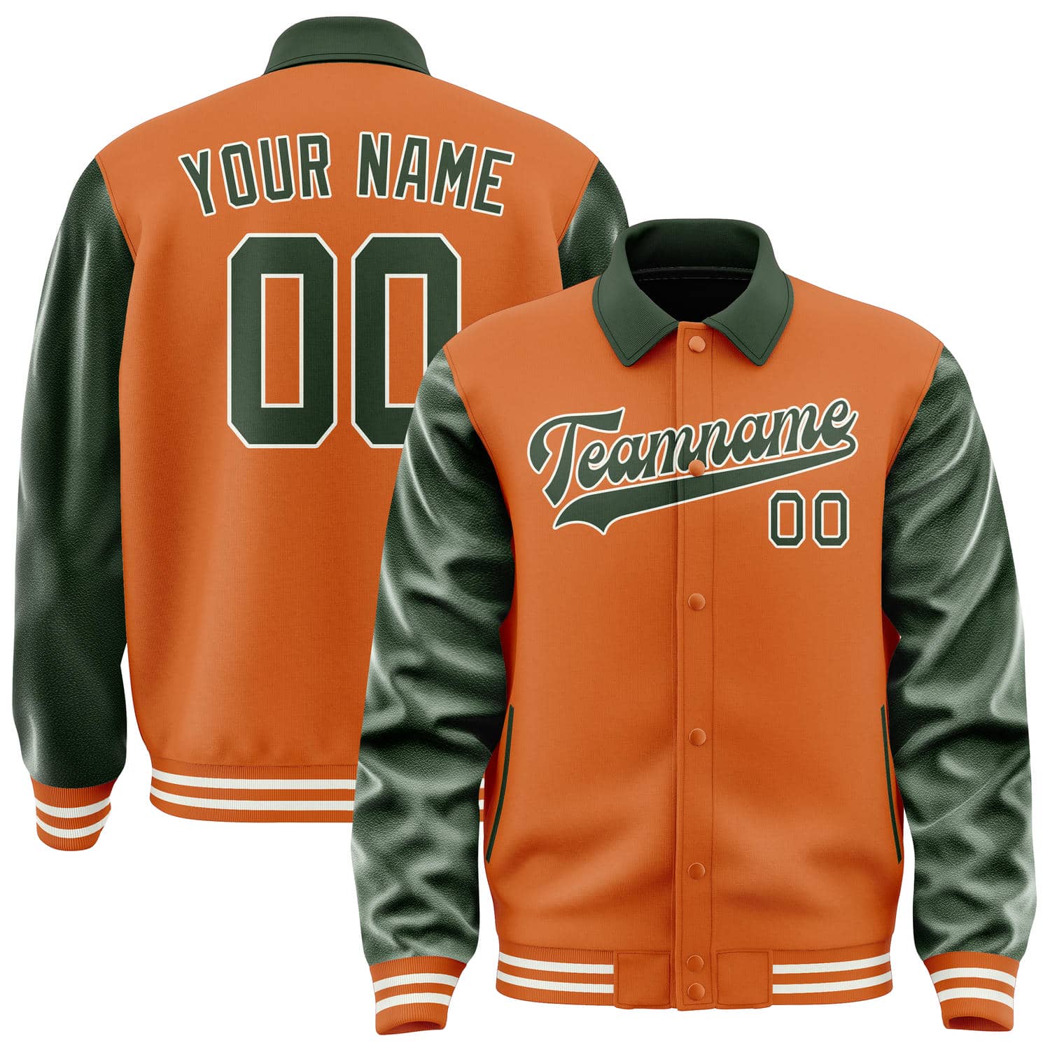 Maßgeschneidertes Orange Tannengrün Jacke JA282806281818060618