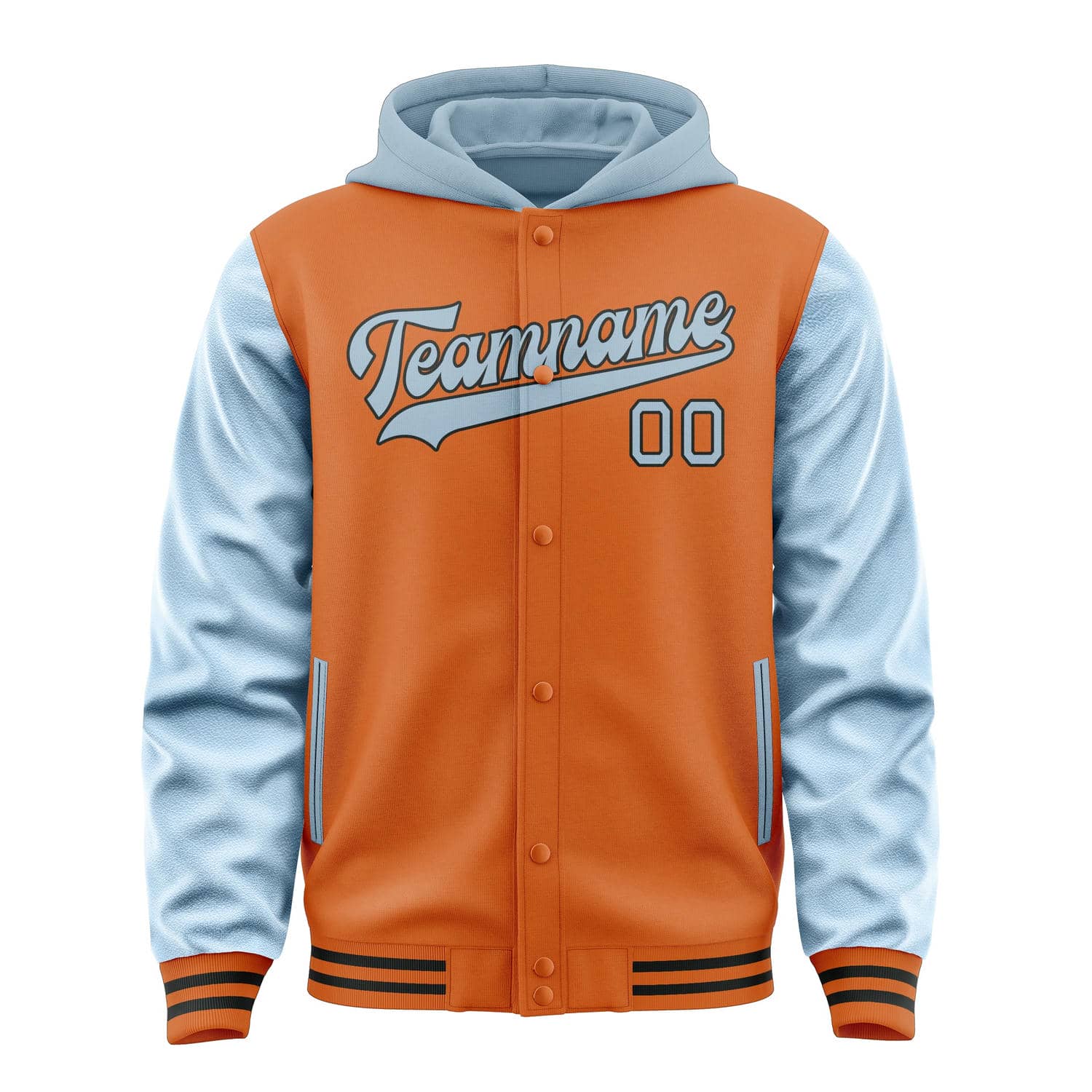 Maßgeschneidertes Orange Hellblau Jacke