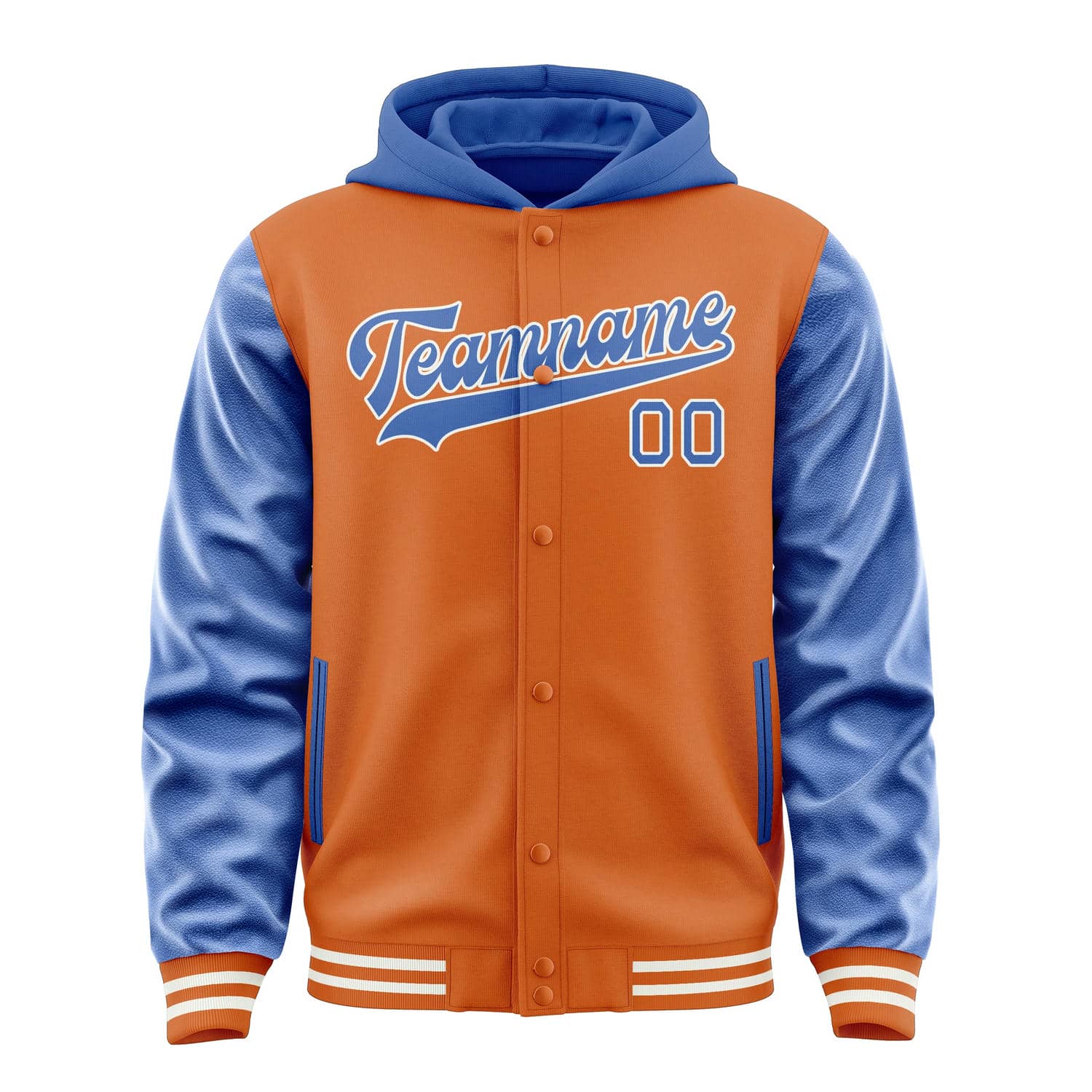 Maßgeschneidertes Orange Himmelblau Jacke