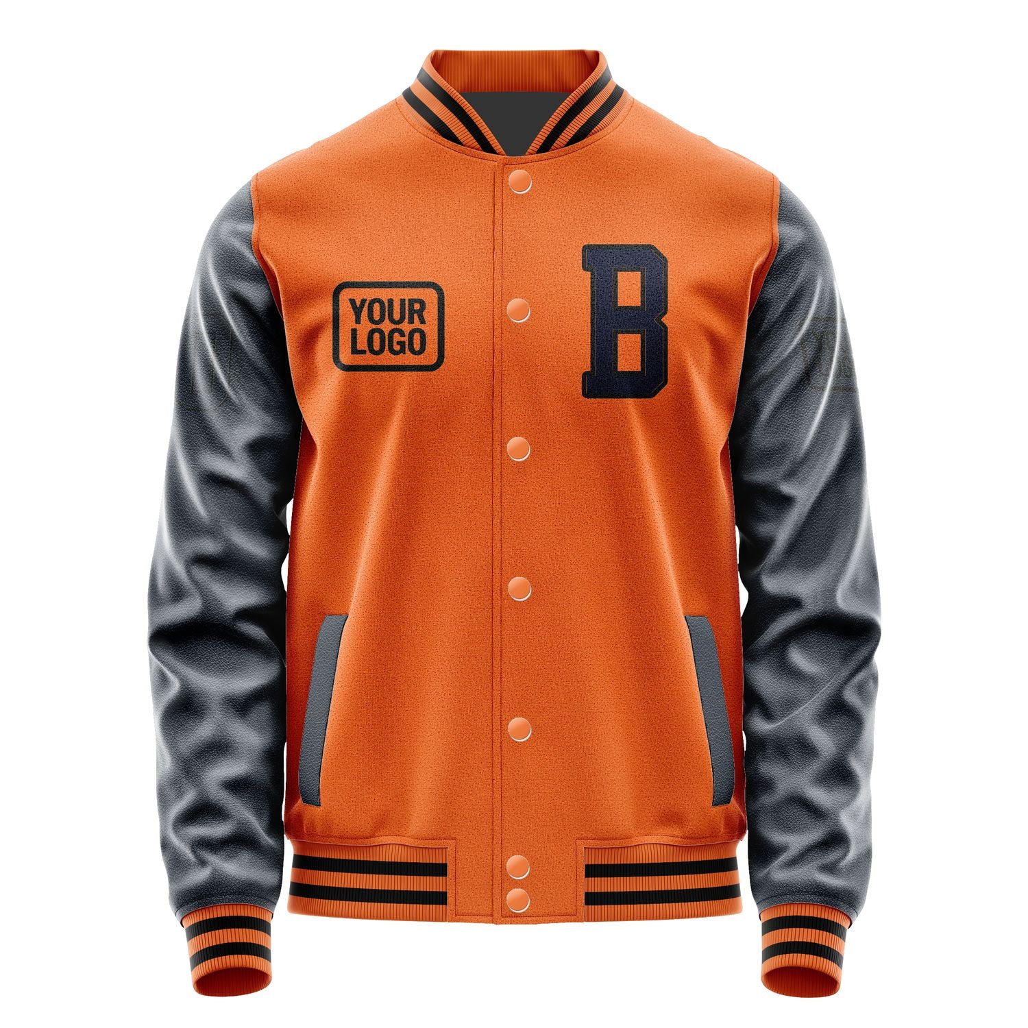 Maßgeschneidertes Orange Stahlblau Jacke JA282811281717111117