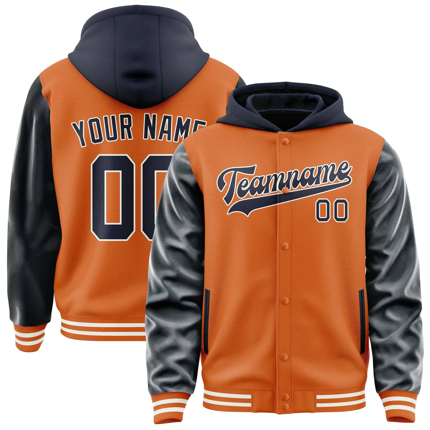 Maßgeschneidertes Orange Stahlblau Jacke