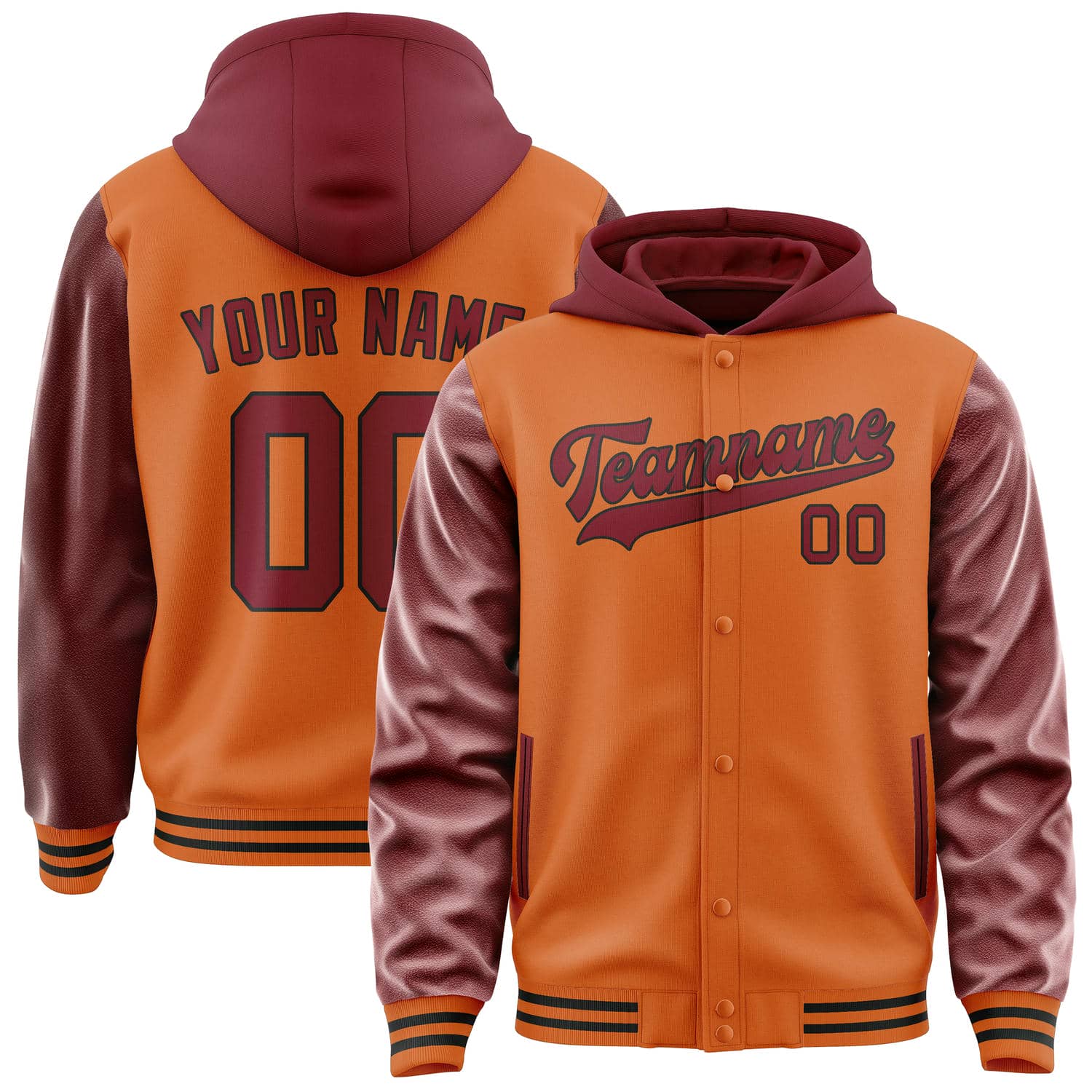 Maßgeschneidertes Orange Karmesinrot Jacke