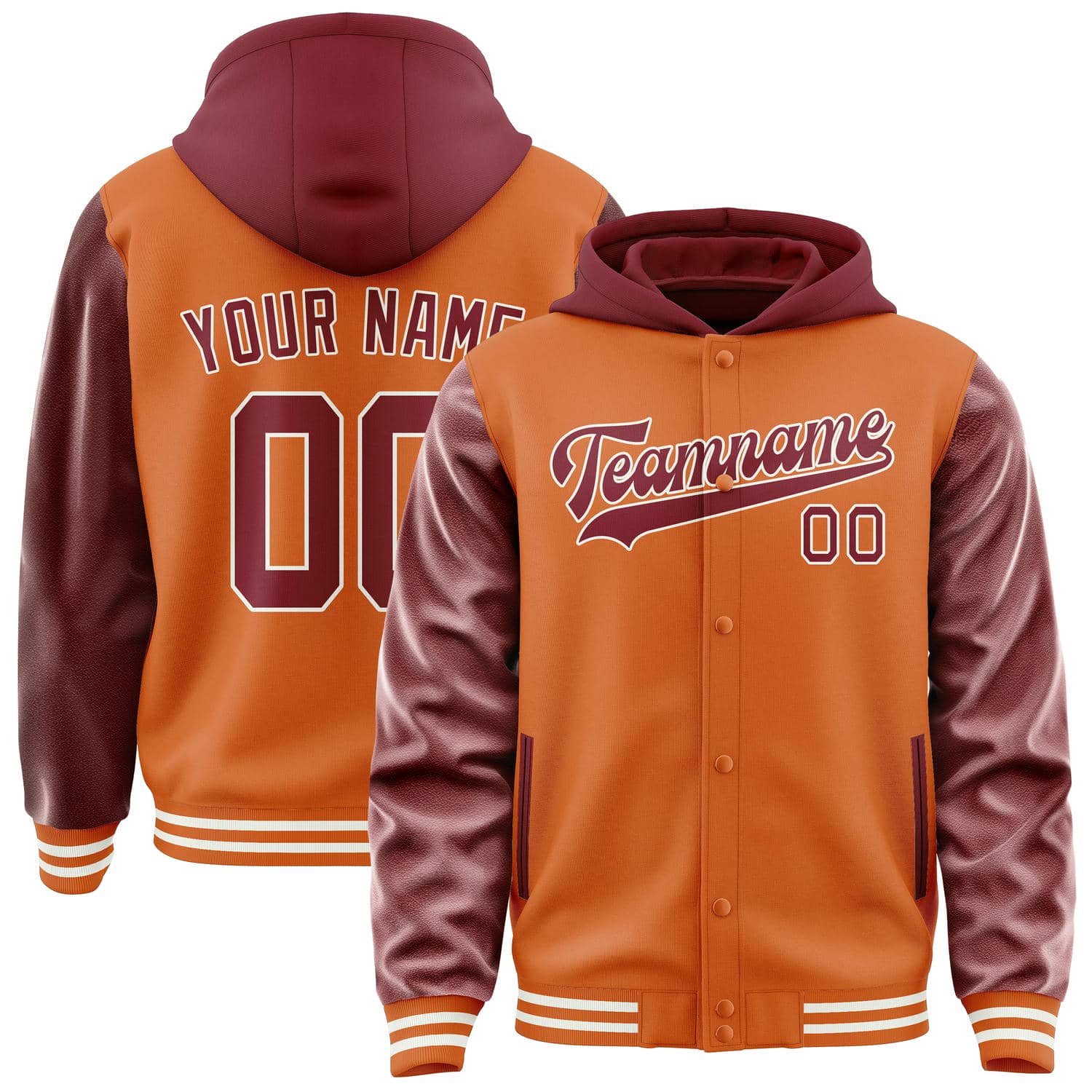 Maßgeschneidertes Orange Karmesinrot Jacke