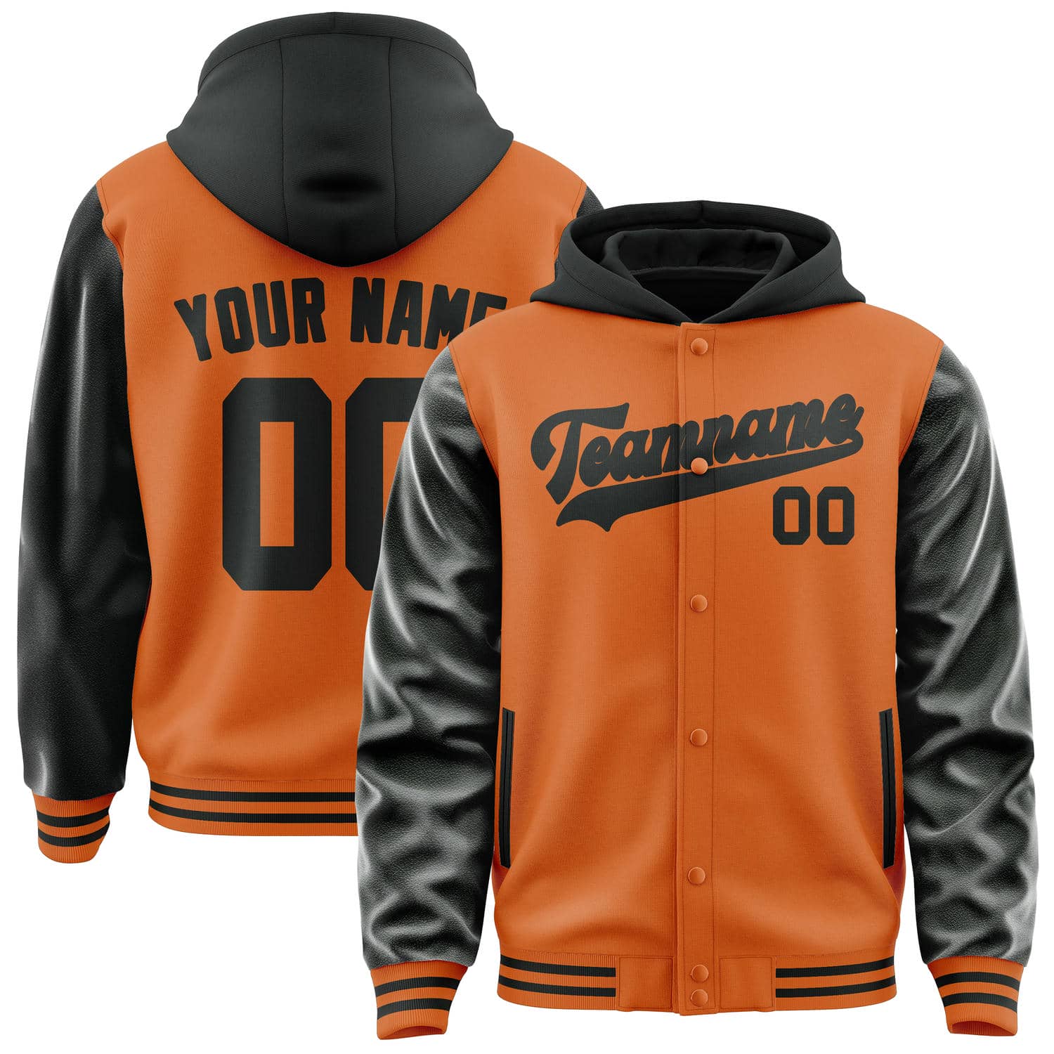 Maßgeschneidertes Orange Schwarz Jacke JA282817281717171717