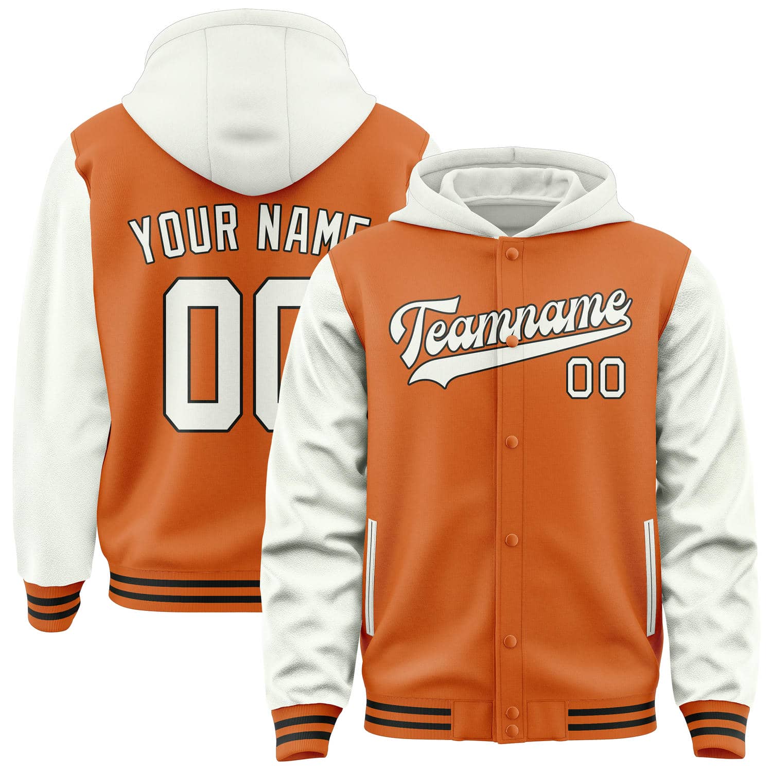 Maßgeschneidertes Orange Weiß Jacke