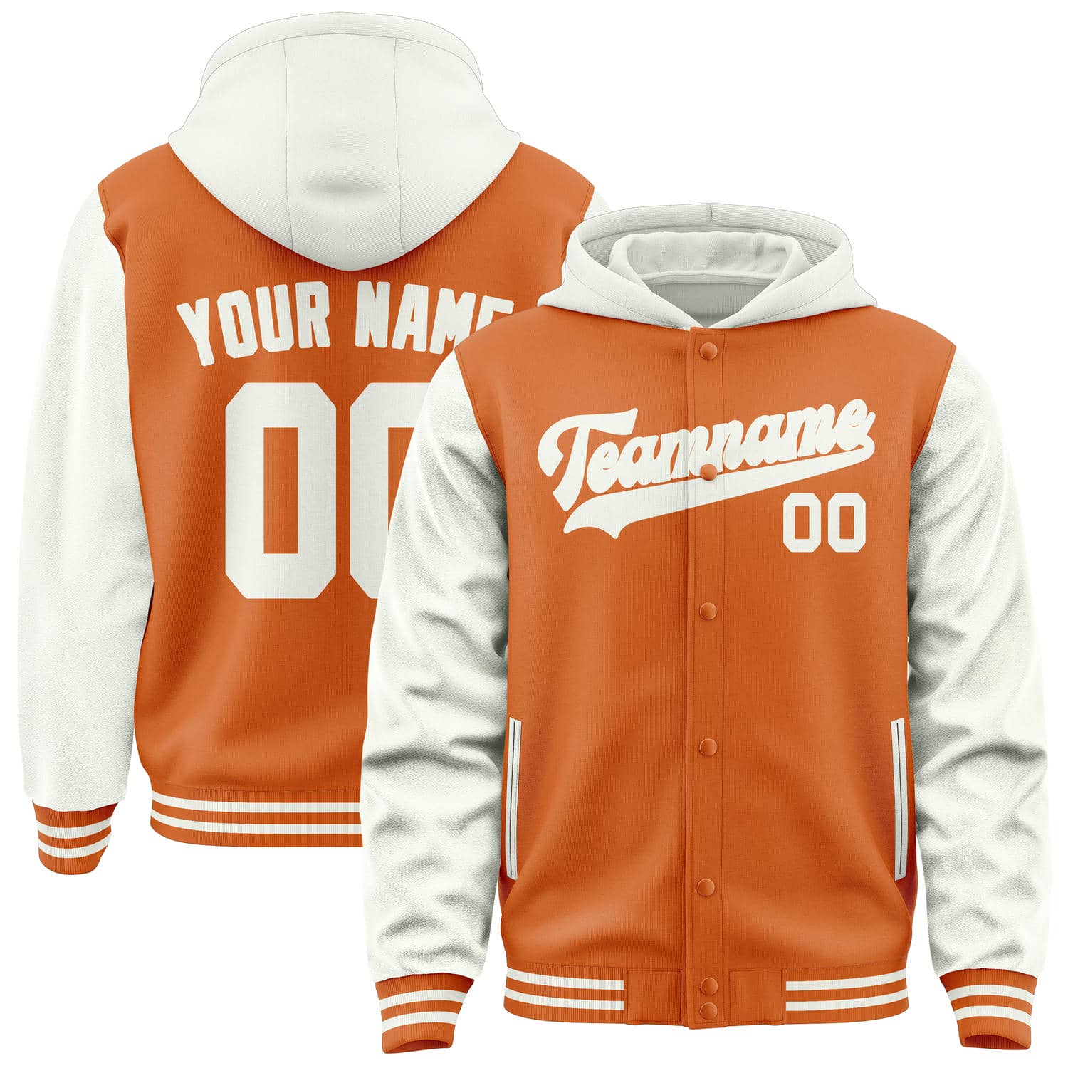 Maßgeschneidertes Orange Weiß Jacke