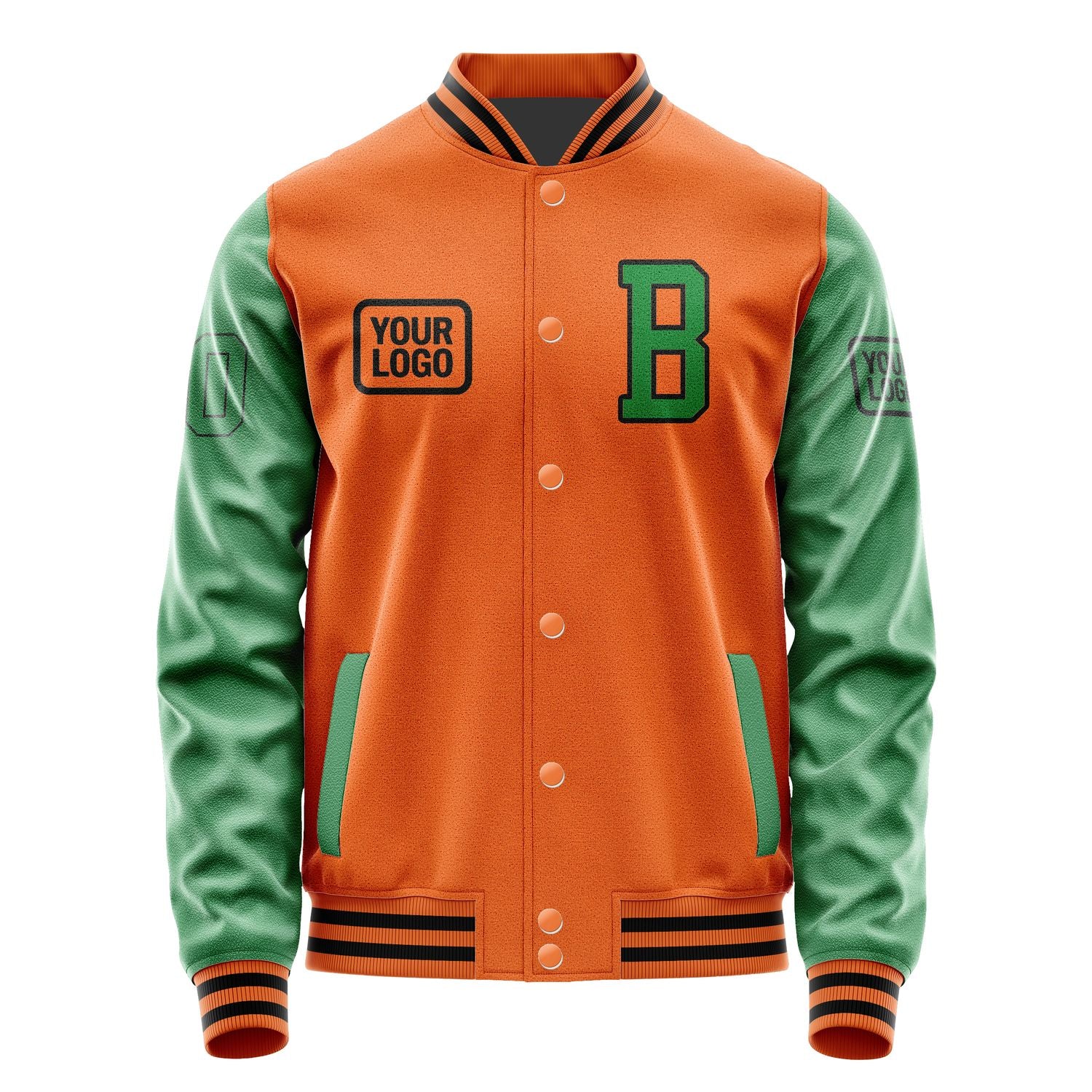 Maßgeschneidertes Orange Smaragdgrün Jacke JA282824281717242417