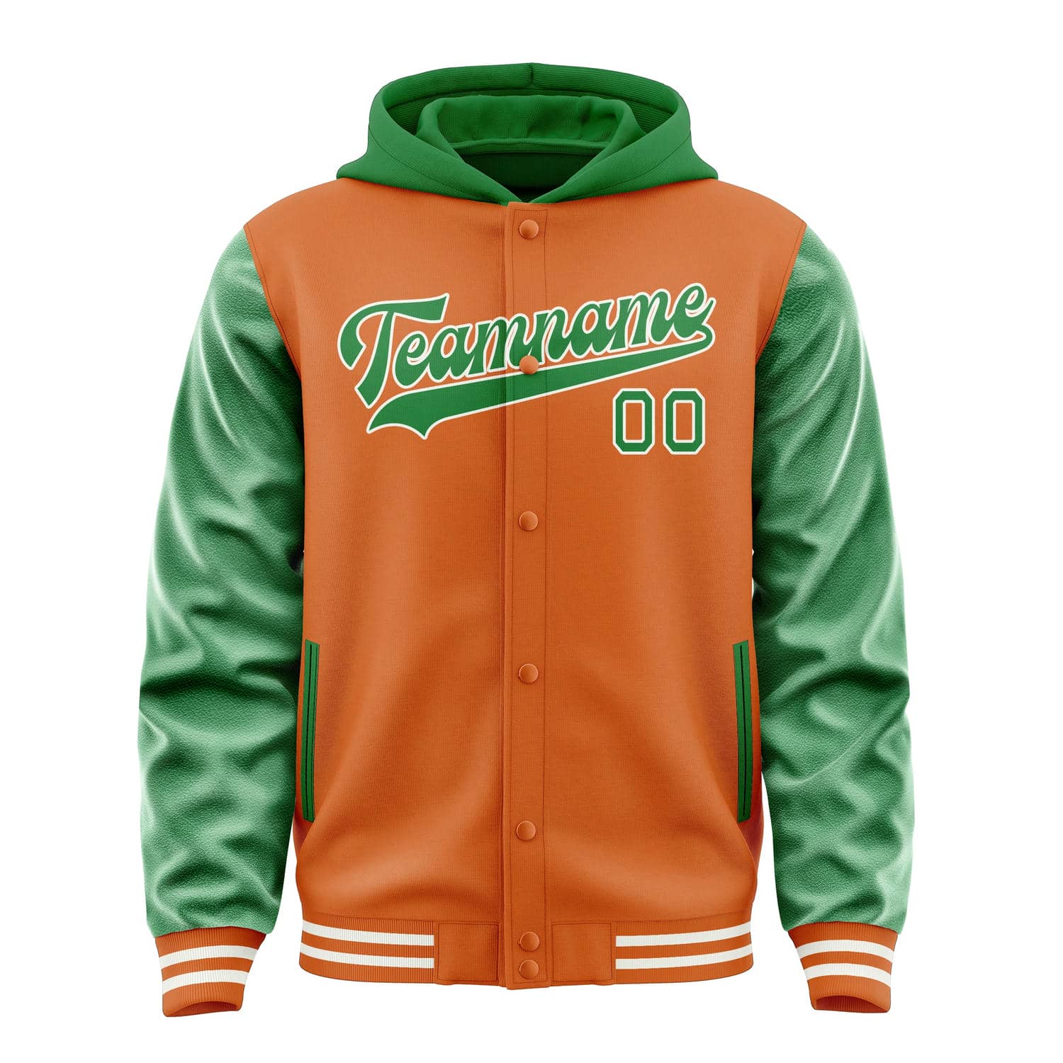 Maßgeschneidertes Orange Smaragdgrün Jacke