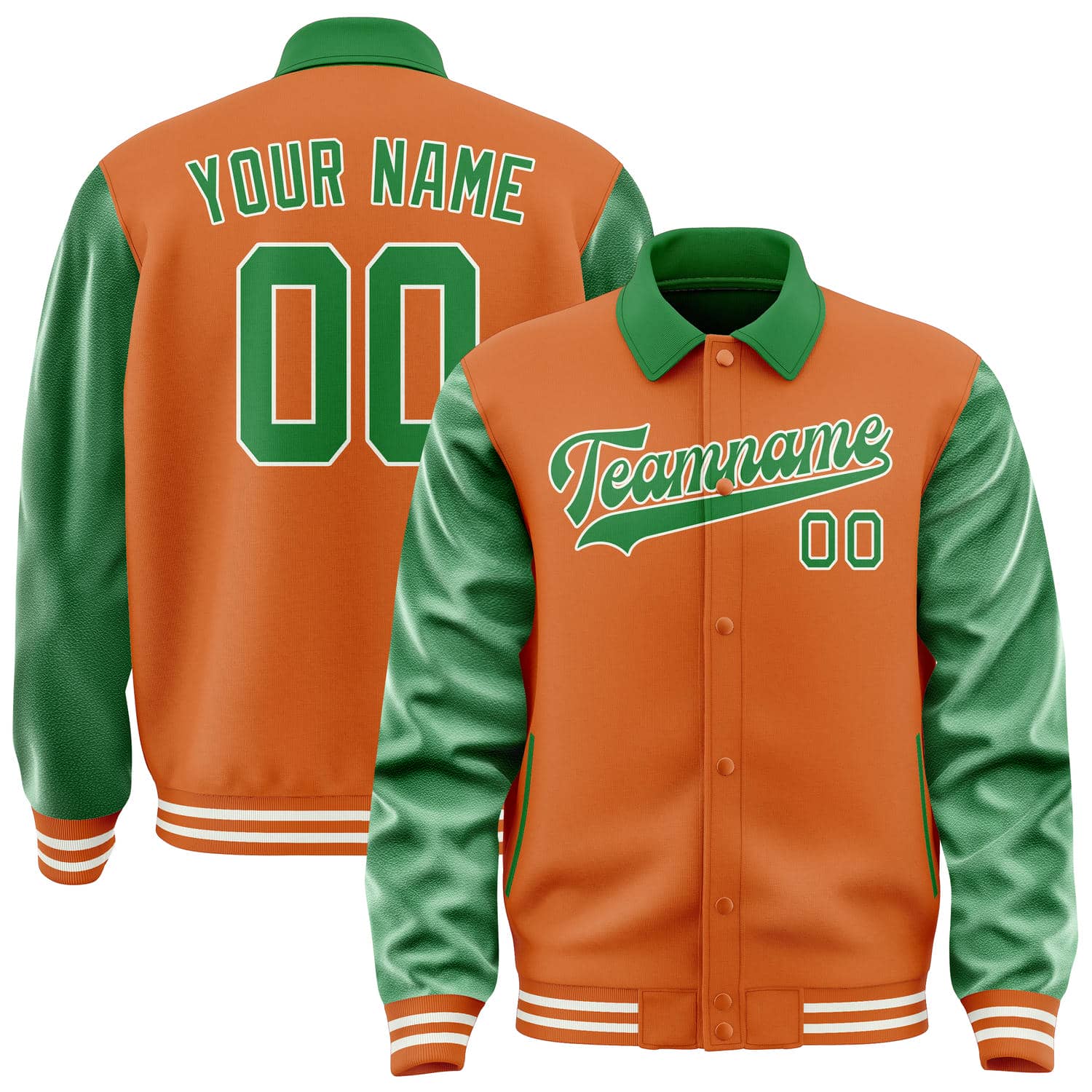 Maßgeschneidertes Orange Smaragdgrün Jacke