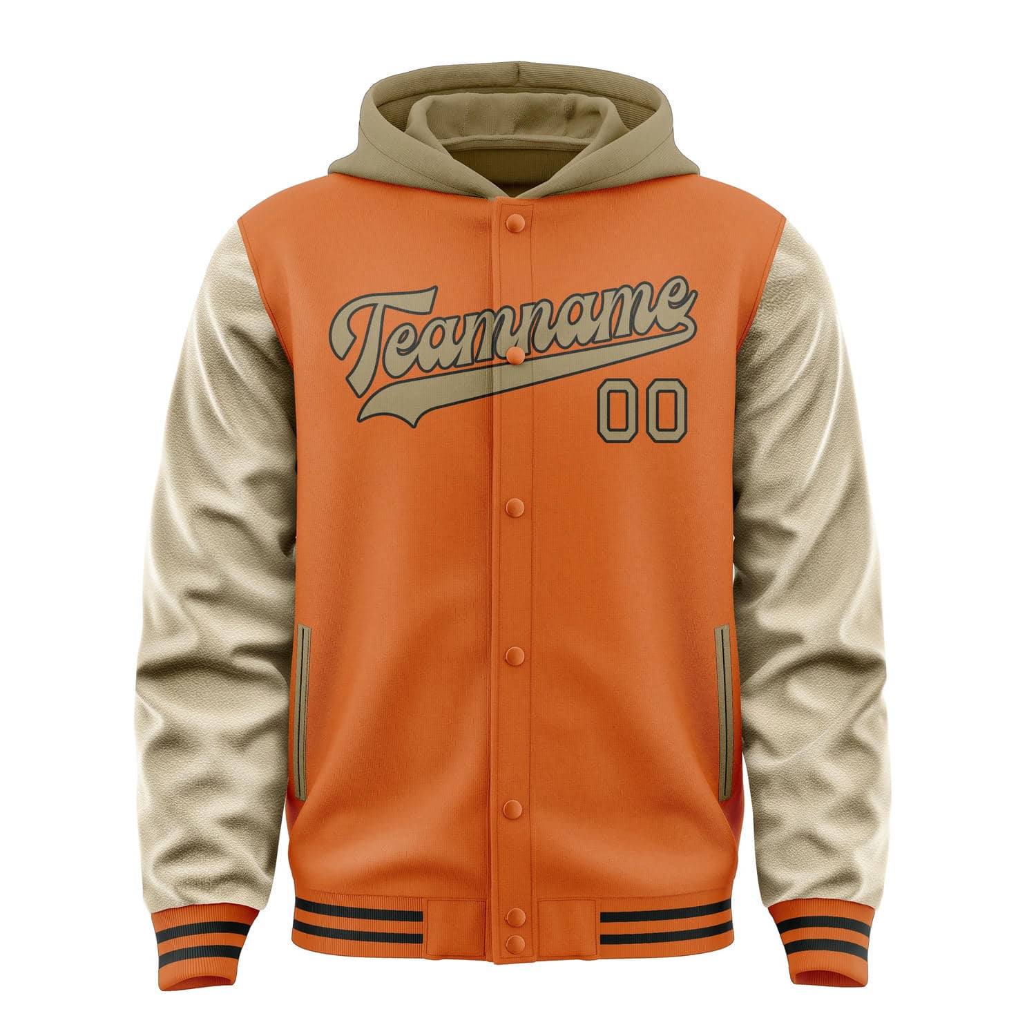 Maßgeschneidertes Orange Hellkhaki Jacke