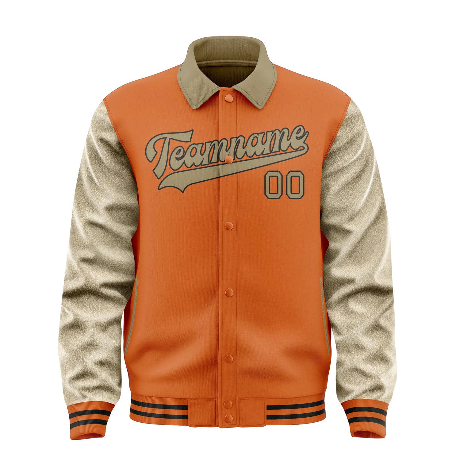 Maßgeschneidertes Orange Hellkhaki Jacke