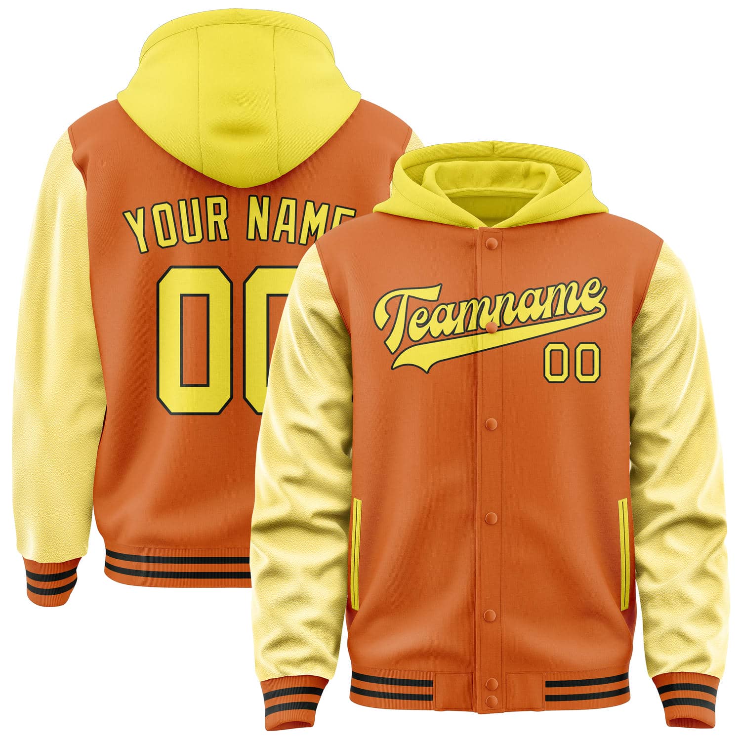 Maßgeschneidertes Orange Blassgelb Jacke