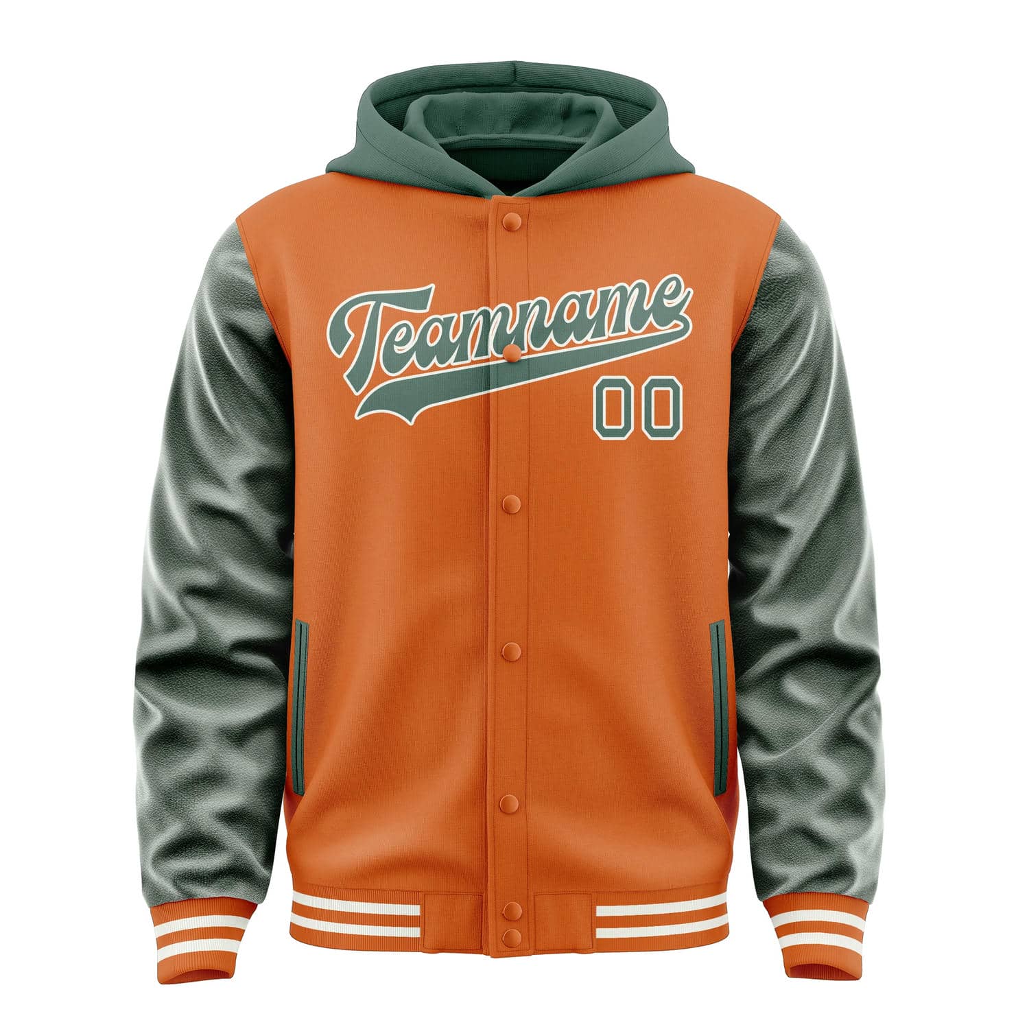 Maßgeschneidertes Orange Blaugrün Jacke