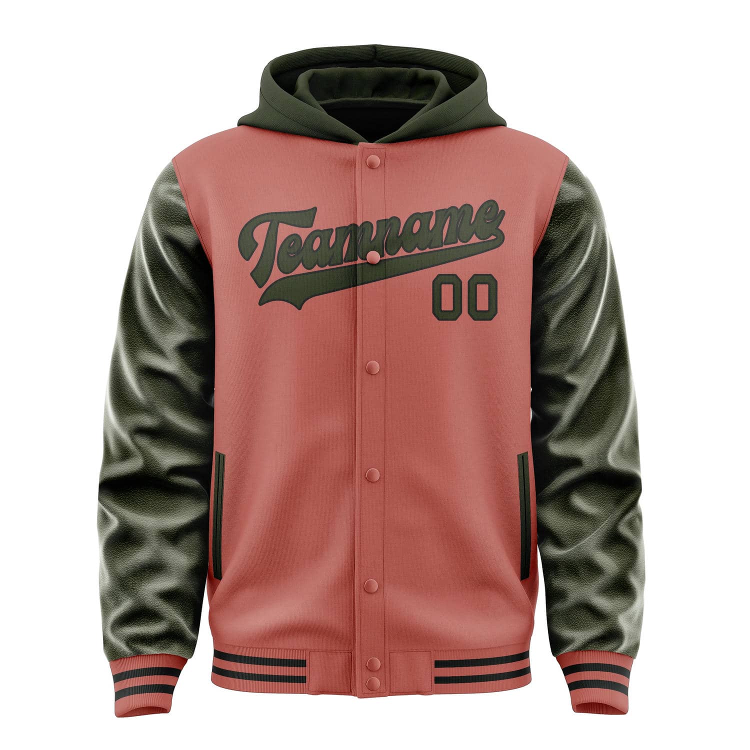 Maßgeschneidertes Kupferrose Dunkles Oliv Jacke
