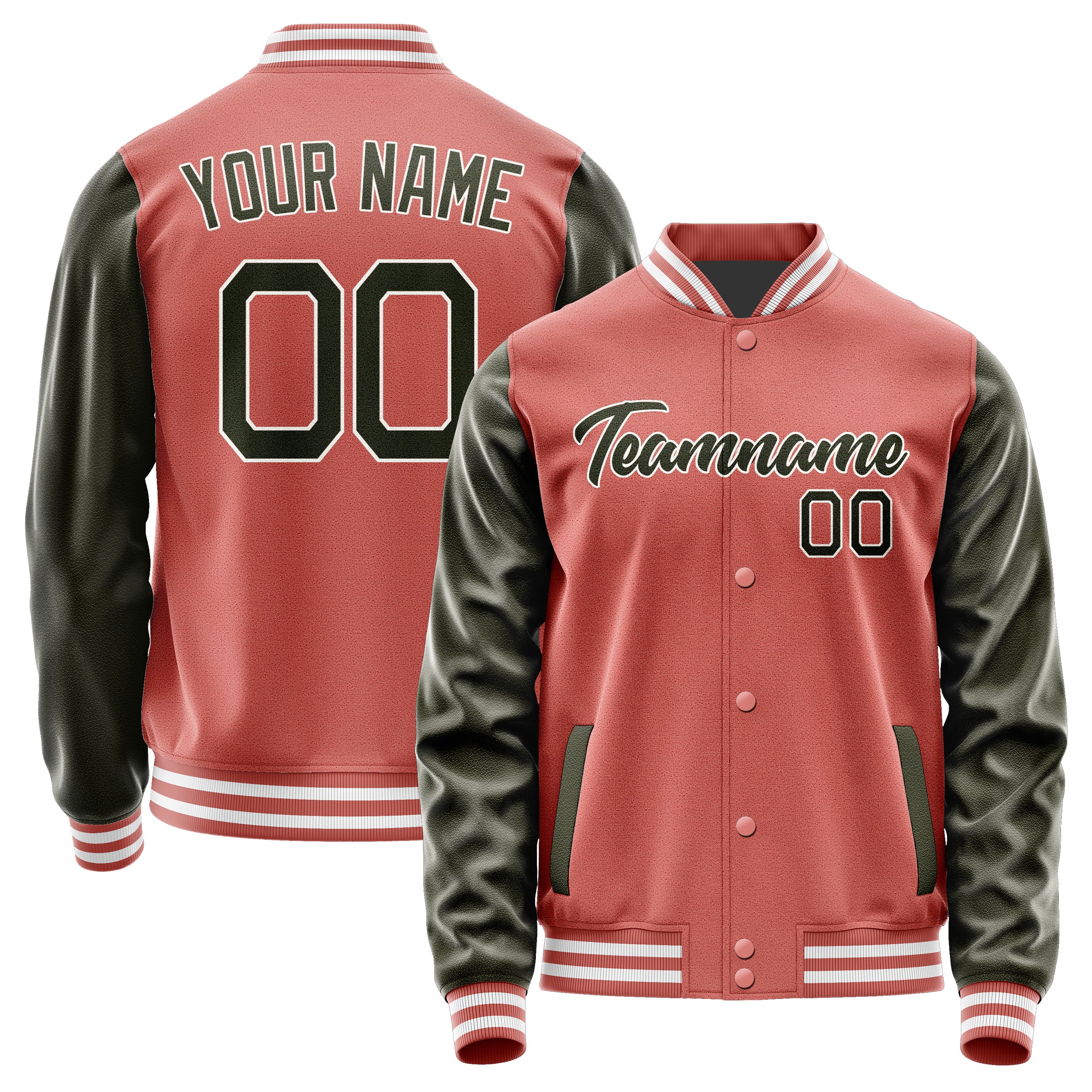 Maßgeschneidertes Kupferrose Dunkles Oliv Jacke JA2929022918B21802