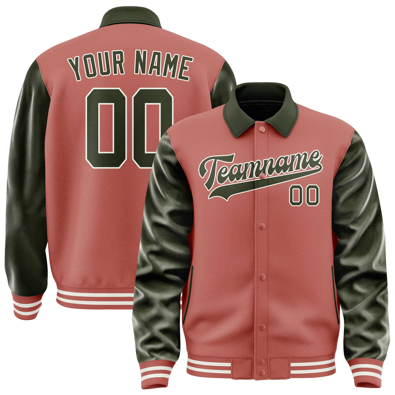 Maßgeschneidertes Kupferrose Dunkles Oliv Jacke JA292902291818020218
