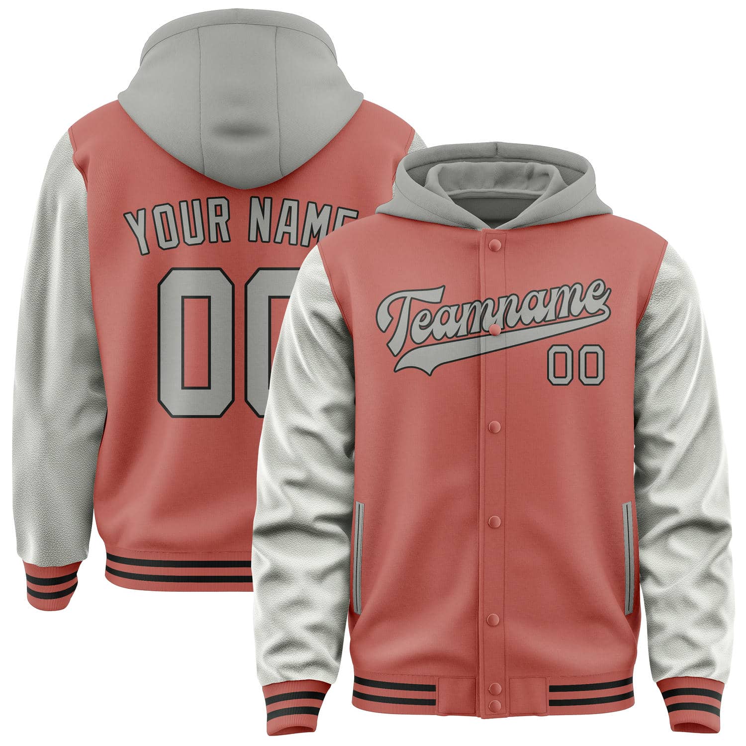 Maßgeschneidertes Kupferrose Grau Jacke
