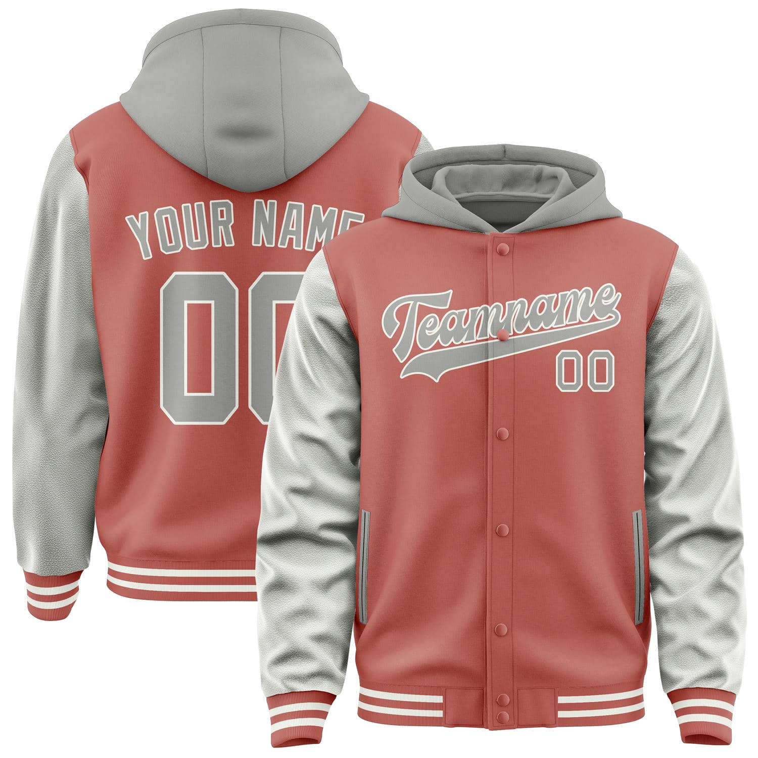 Maßgeschneidertes Kupferrose Grau Jacke JA292904291818040418