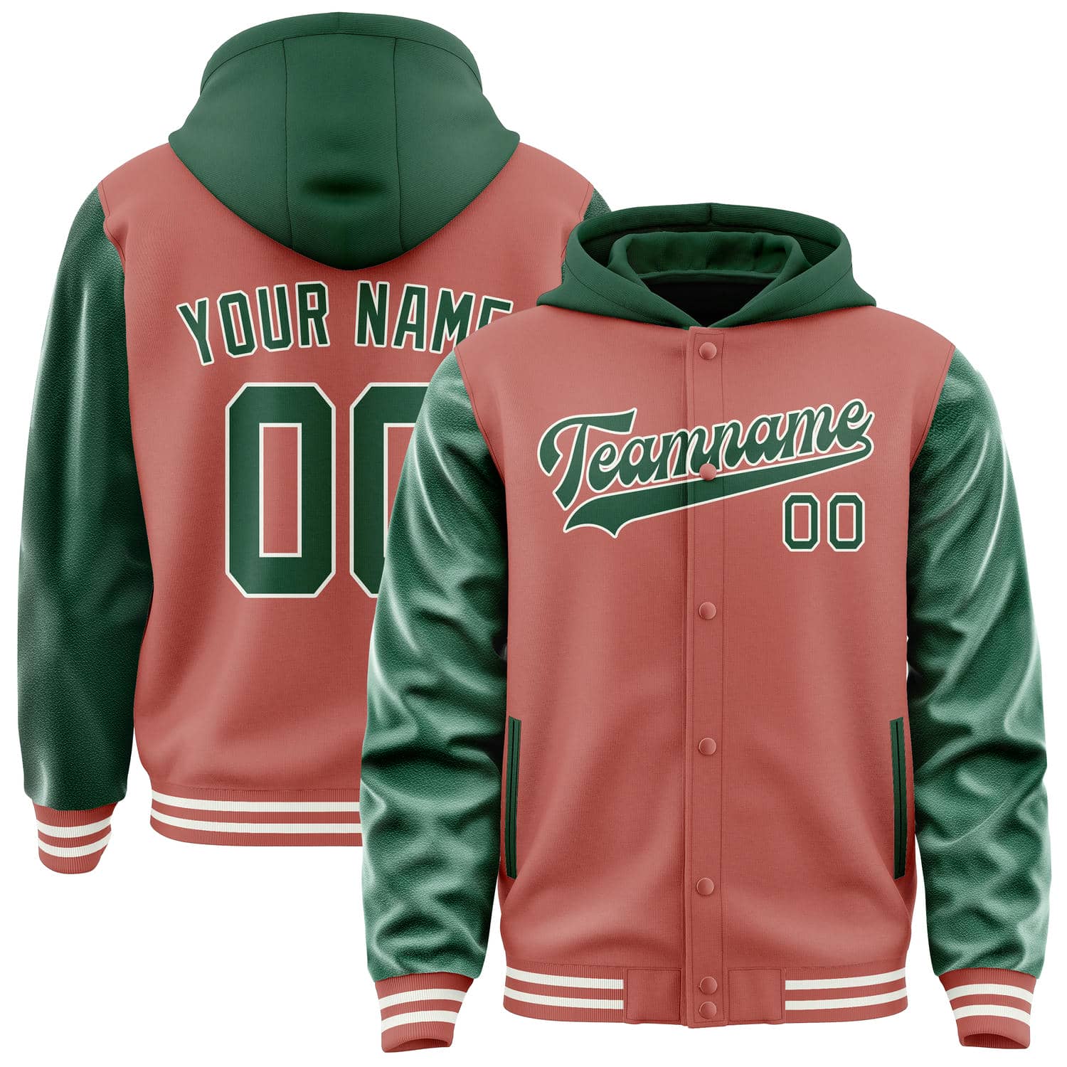 Maßgeschneidertes Kupferrose Moosgrün Jacke