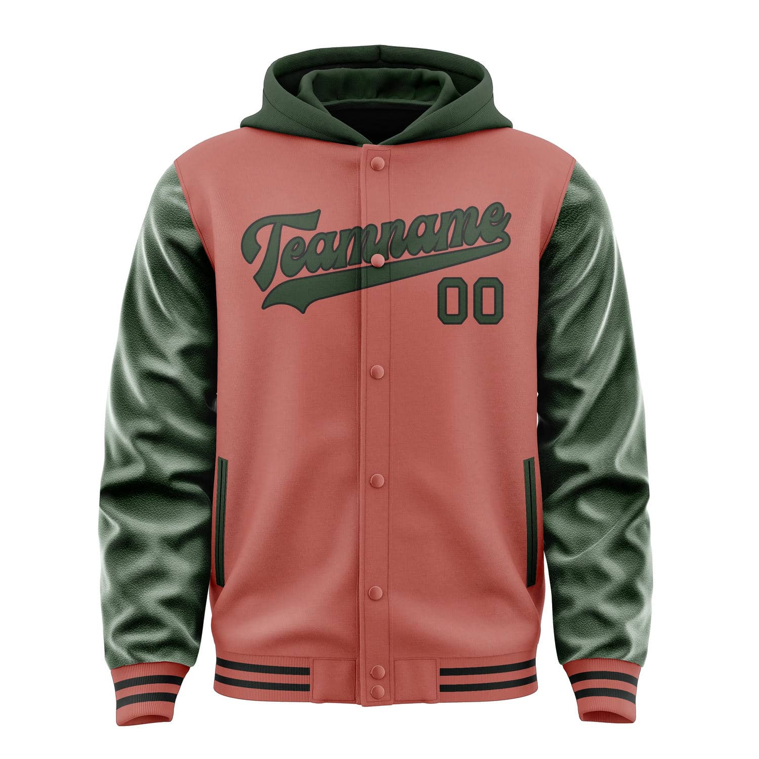Maßgeschneidertes Kupferrose Tannengrün Jacke