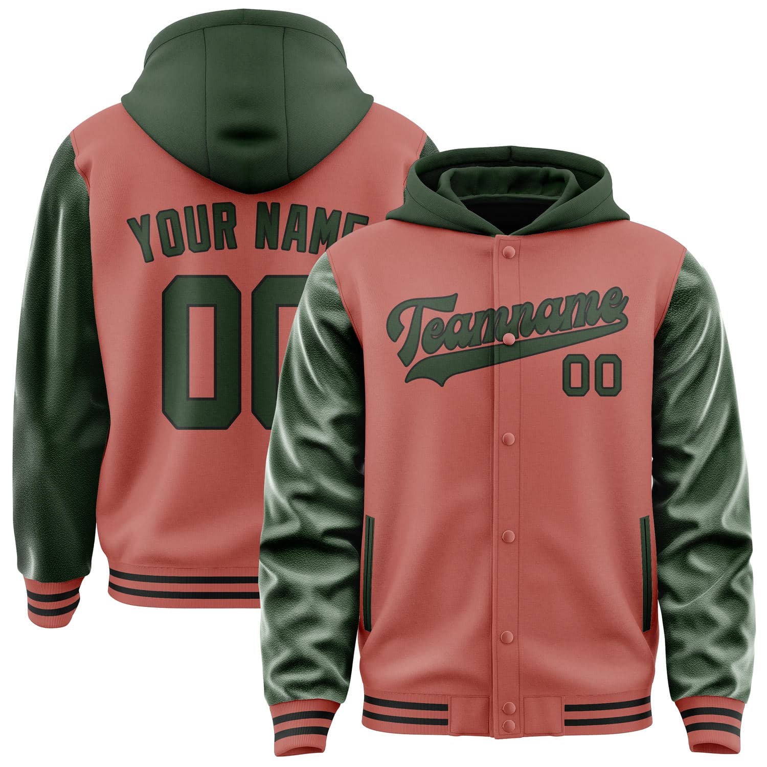 Maßgeschneidertes Kupferrose Tannengrün Jacke JA292906291717060617