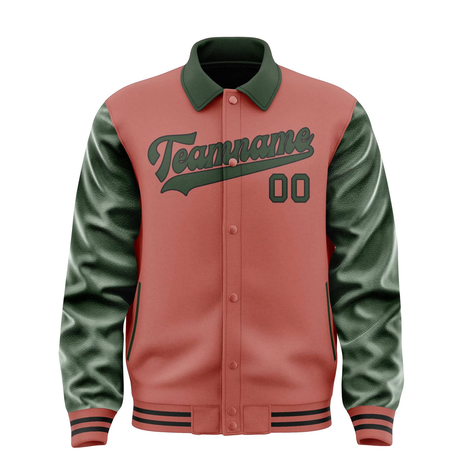 Maßgeschneidertes Kupferrose Tannengrün Jacke