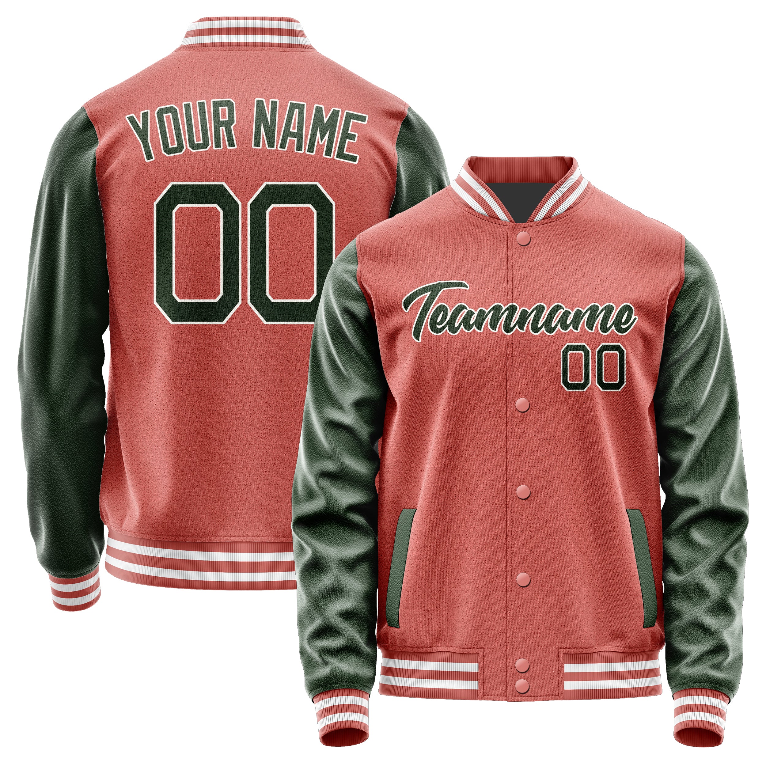 Maßgeschneidertes Kupferrose Tannengrün Jacke JA2929062918B21806