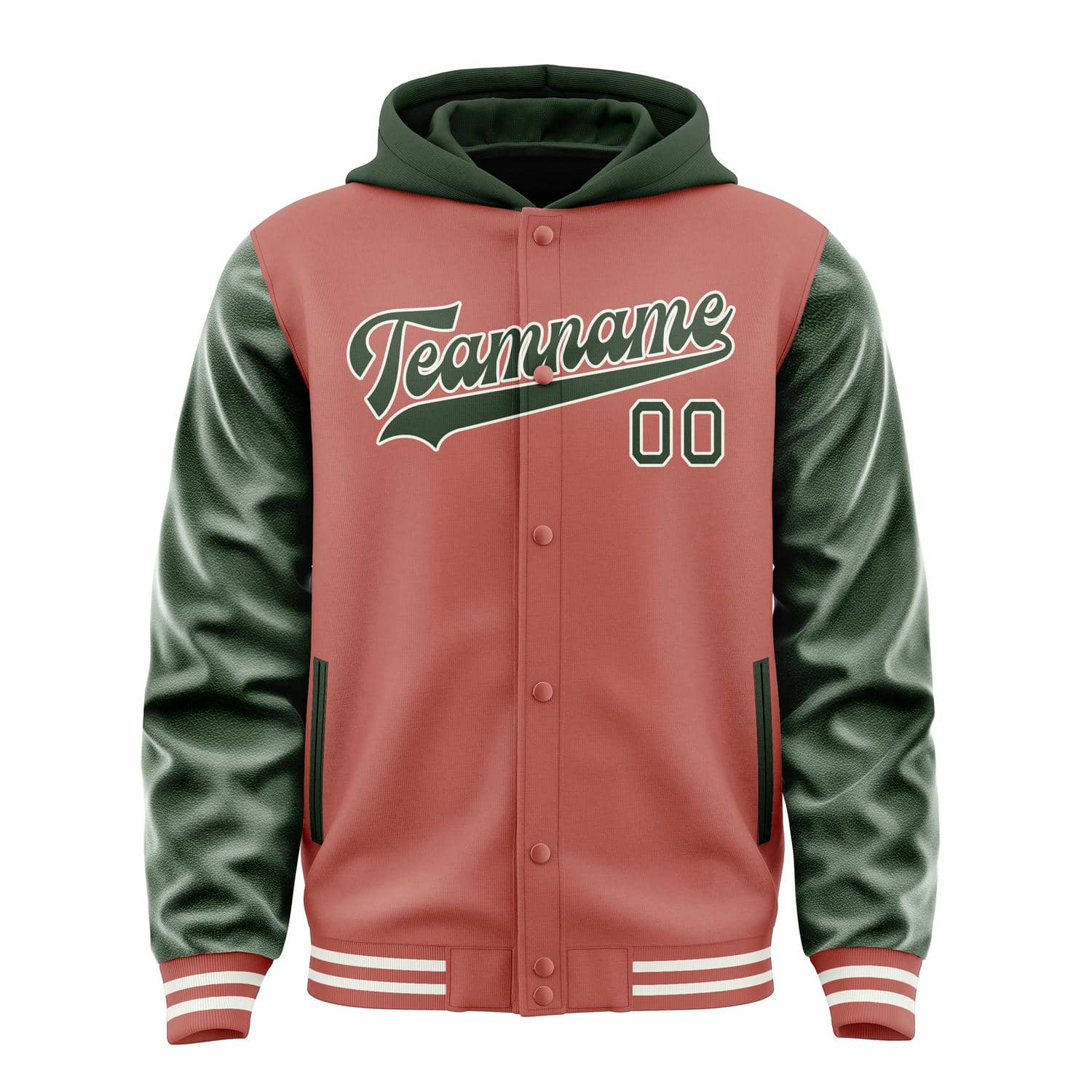Maßgeschneidertes Kupferrose Tannengrün Jacke