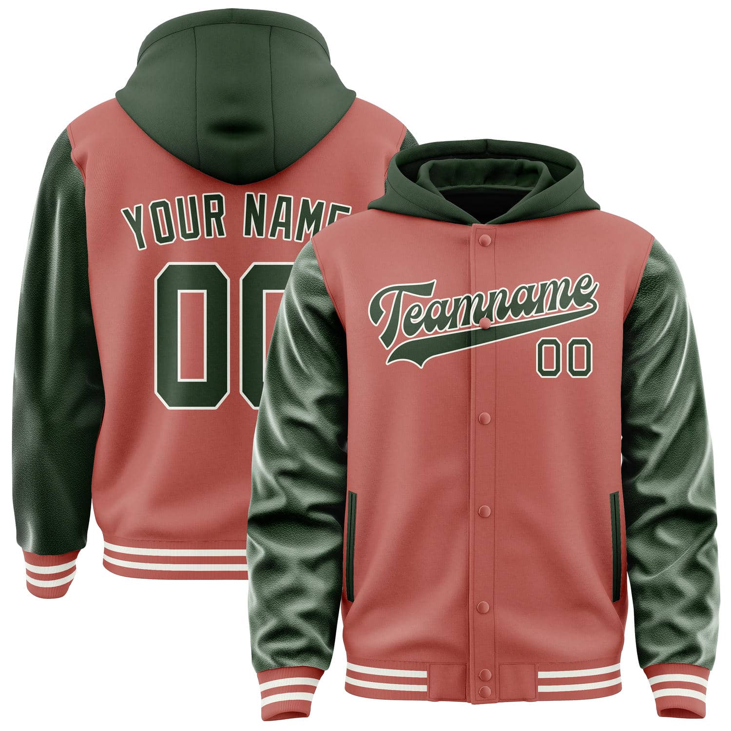 Maßgeschneidertes Kupferrose Tannengrün Jacke