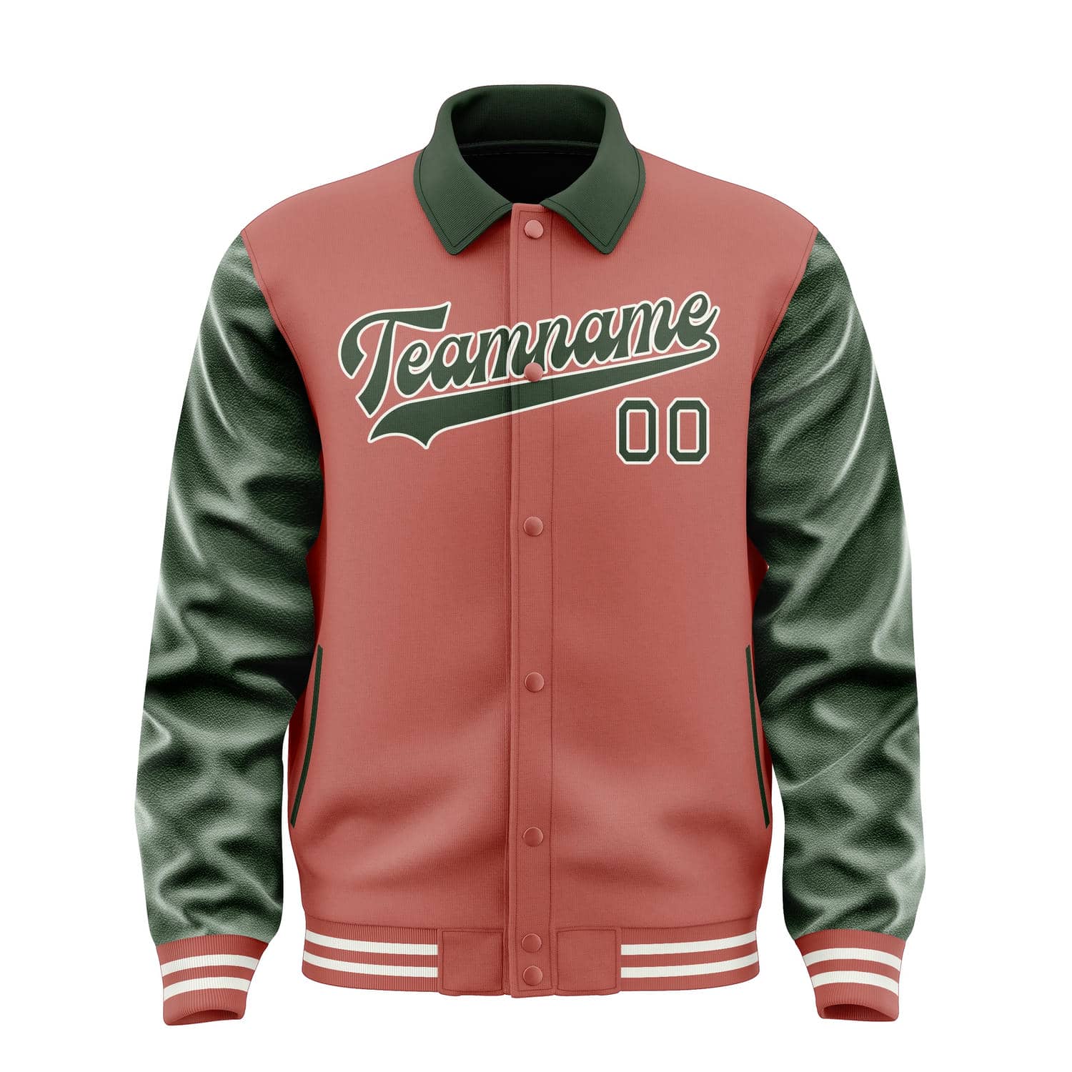 Maßgeschneidertes Kupferrose Tannengrün Jacke