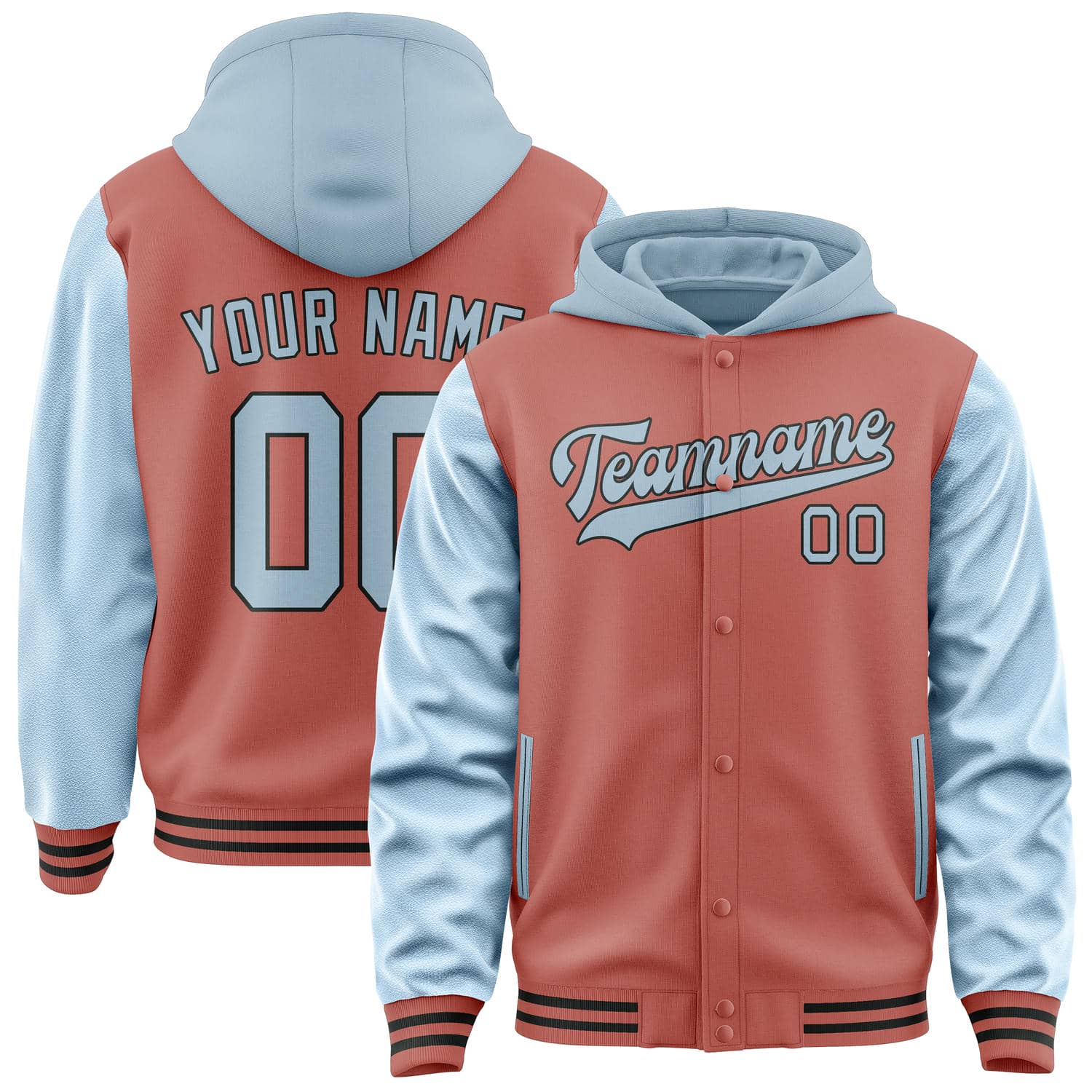 Maßgeschneidertes Kupferrose Hellblau Jacke JA292908291717080817