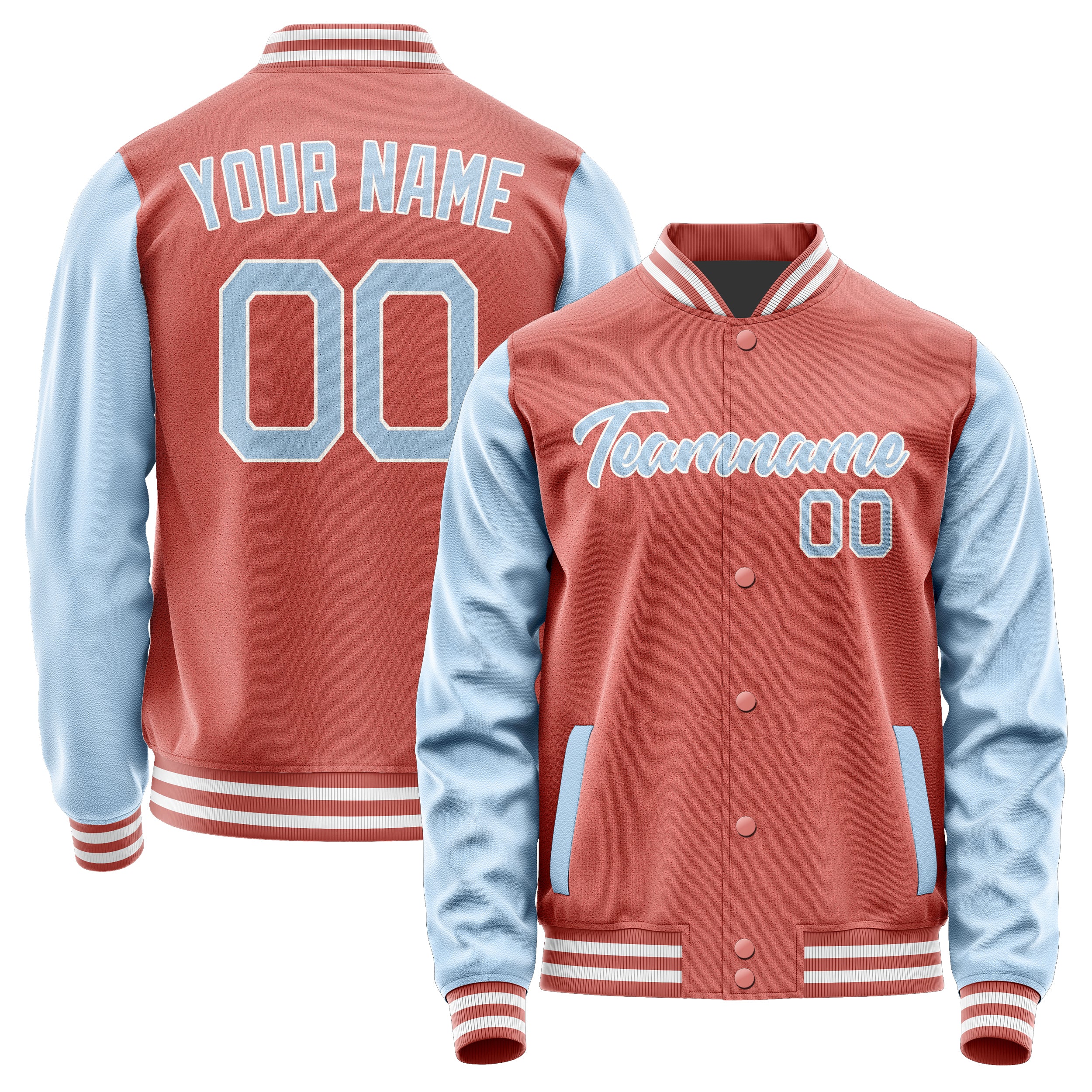Maßgeschneidertes Kupferrose Hellblau Jacke JA2929082918B21808