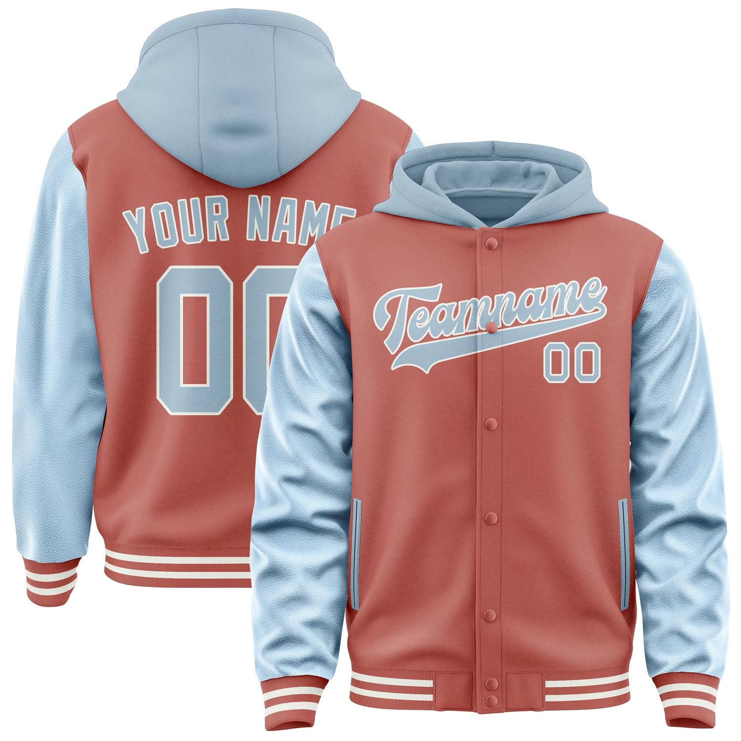 Maßgeschneidertes Kupferrose Hellblau Jacke