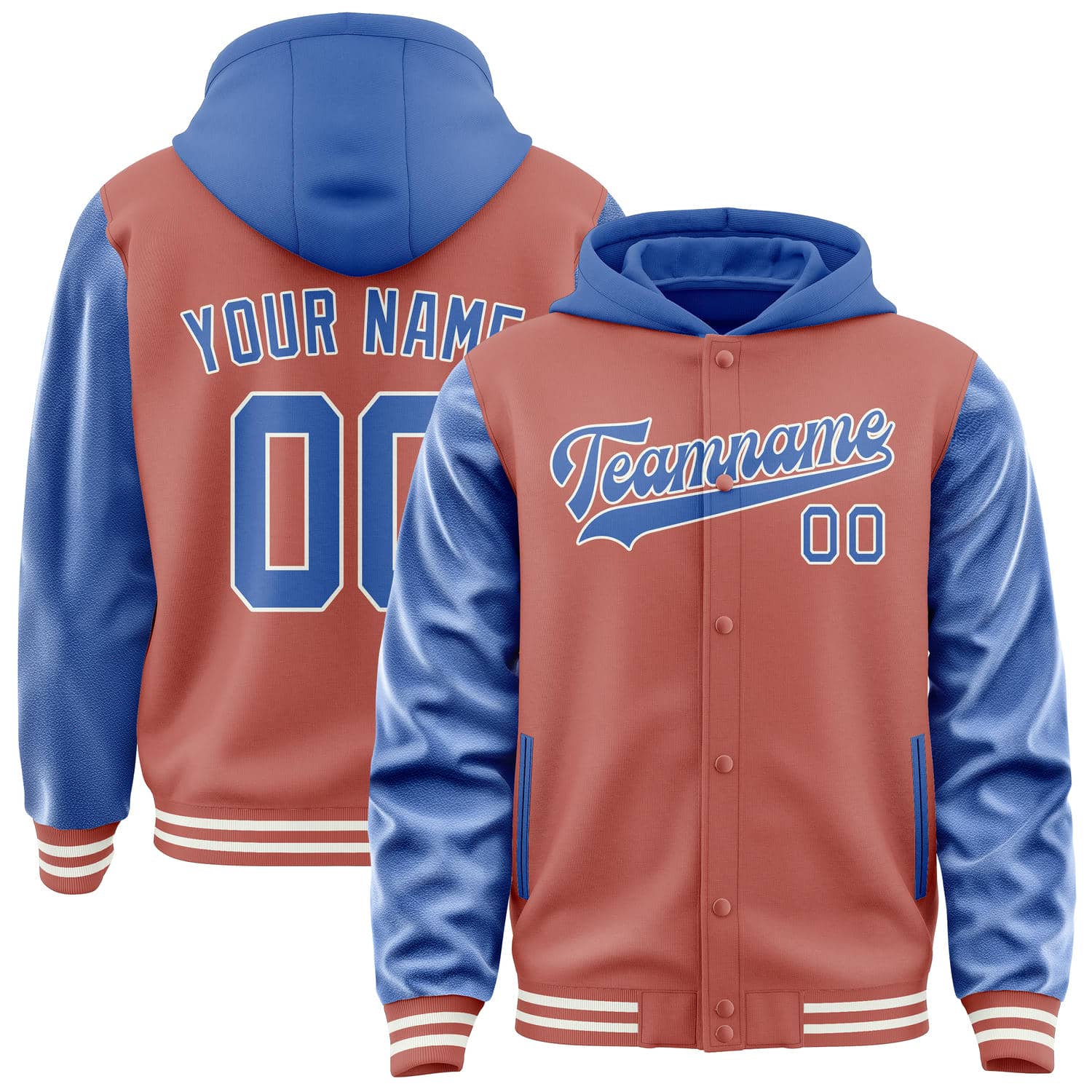 Maßgeschneidertes Kupferrose Himmelblau Jacke