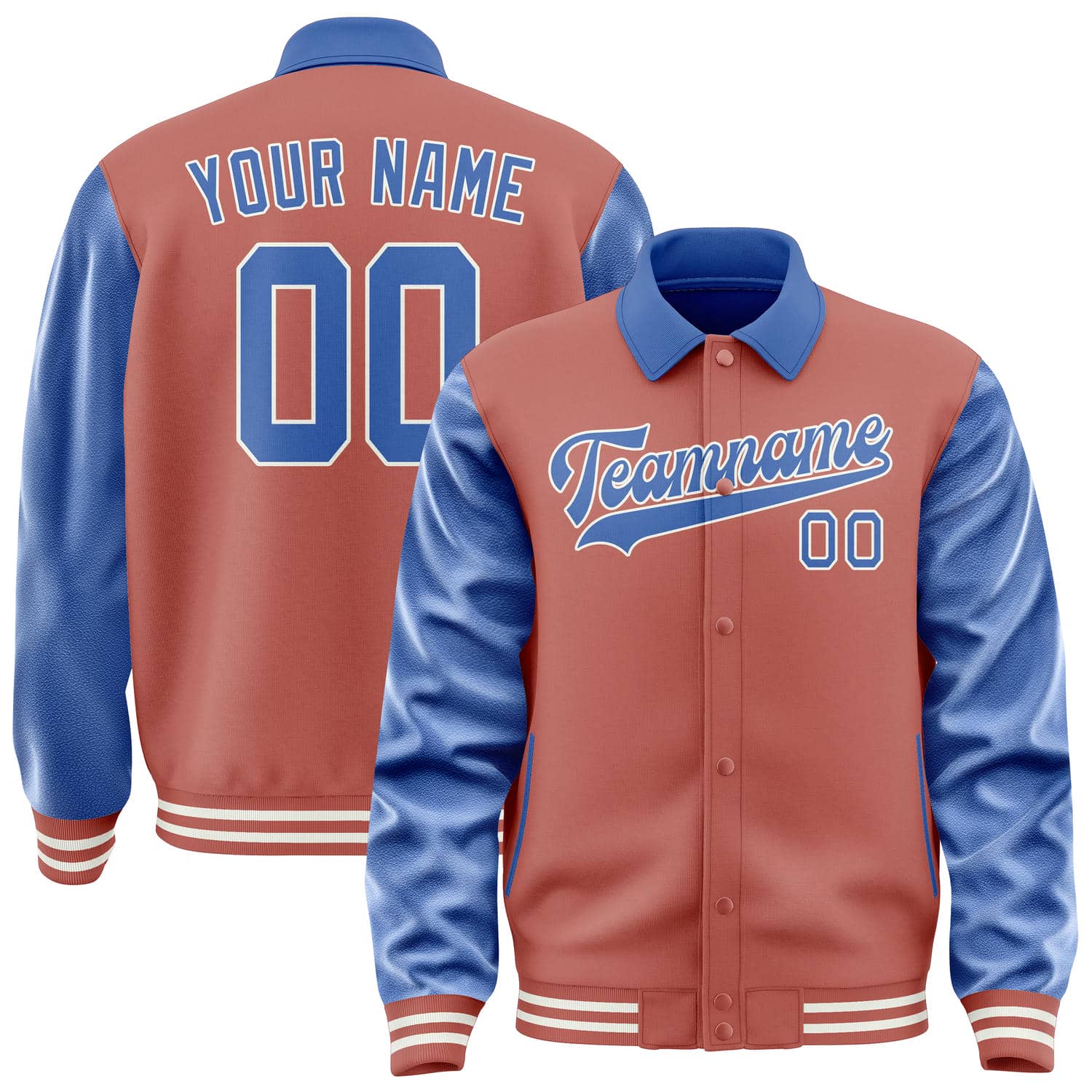 Maßgeschneidertes Kupferrose Himmelblau Jacke JA292909291818090918